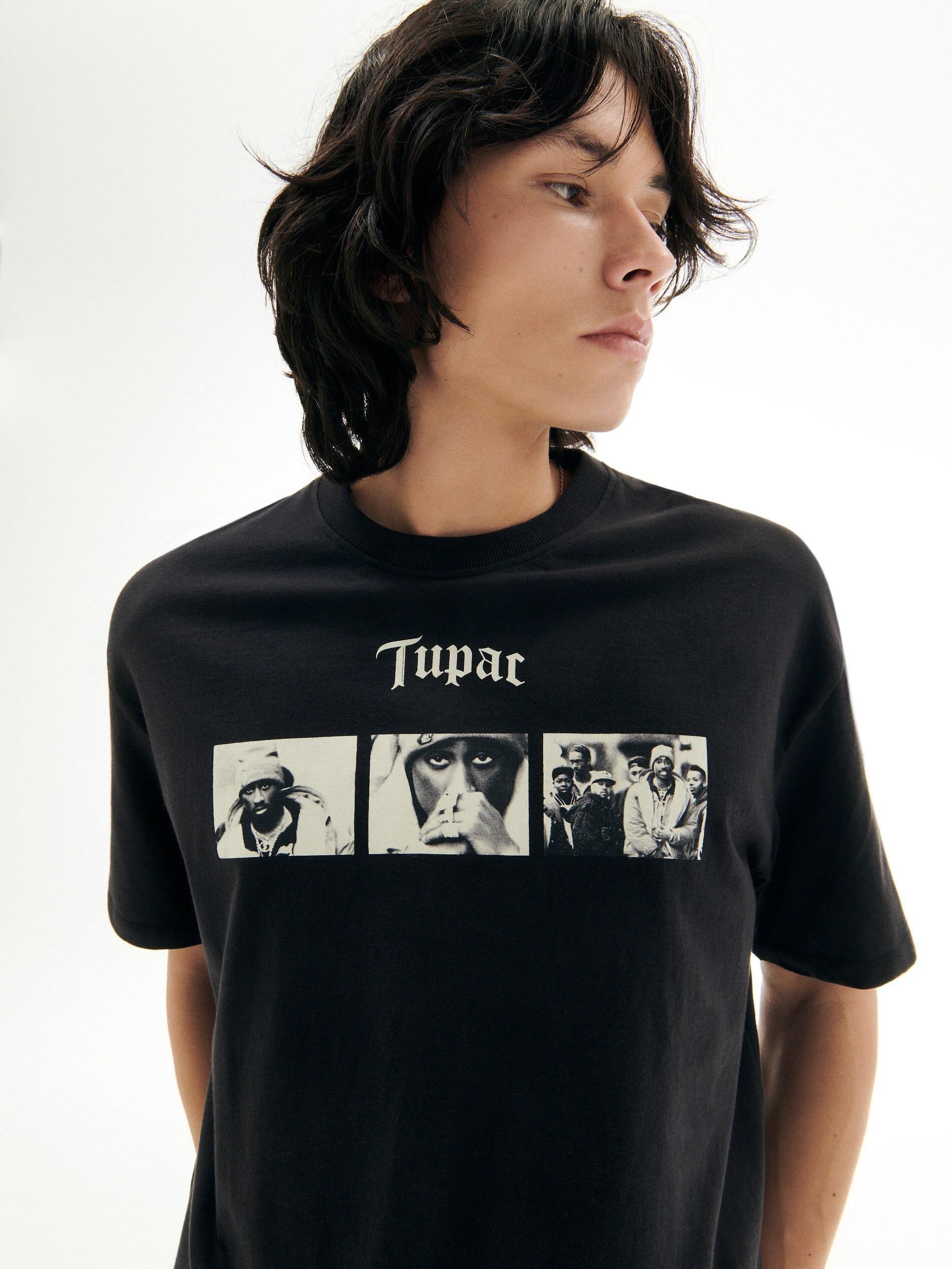 Black Tupac oversized T-shirt, , large image number 7