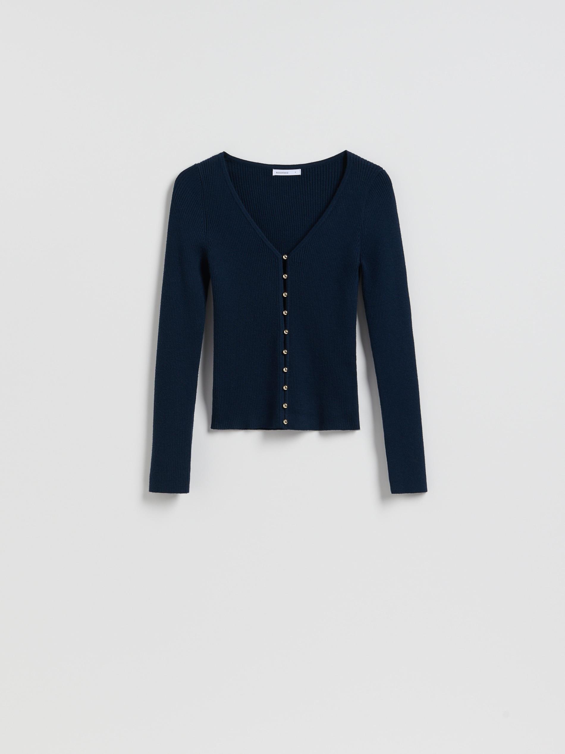 Navy Viscose Blend Cardigan, Navy, large image number 5
