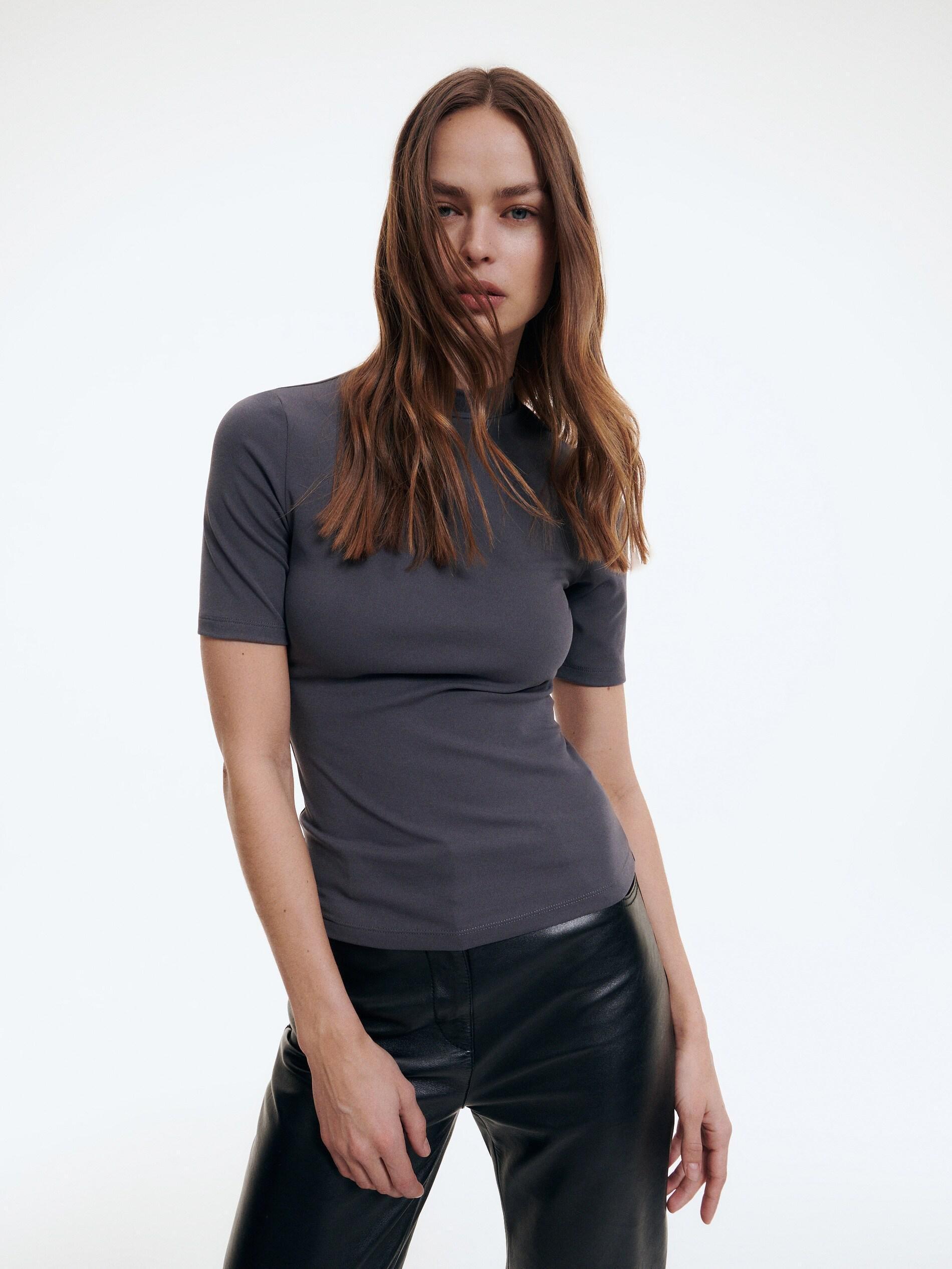 Dark Grey Slim Fit T-Shirt, , large image number 1