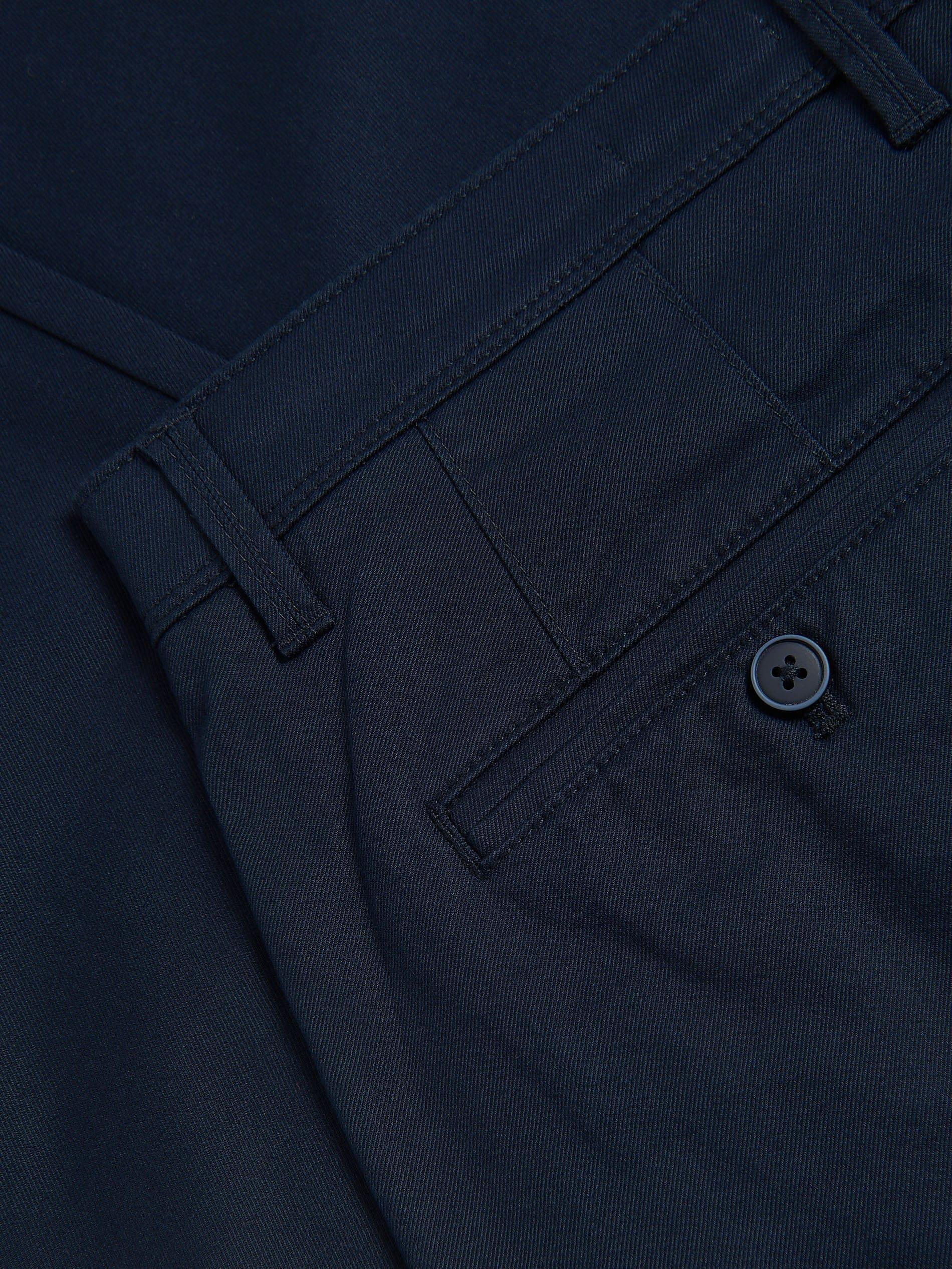 Navy Chino Slim Cotton Rich Trousers, , large image number 1