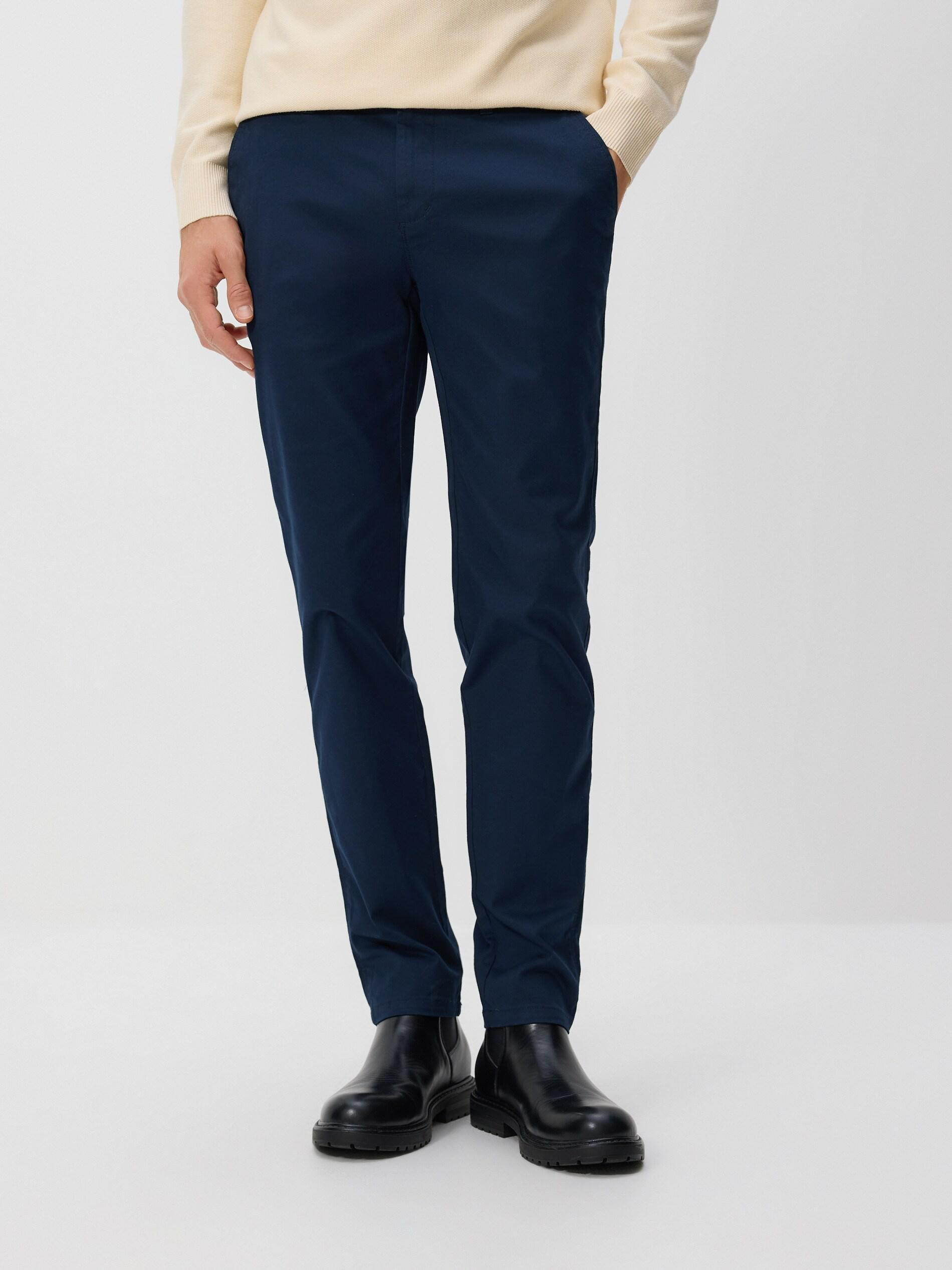 Navy Chino Slim Cotton Rich Trousers, Navy, medium