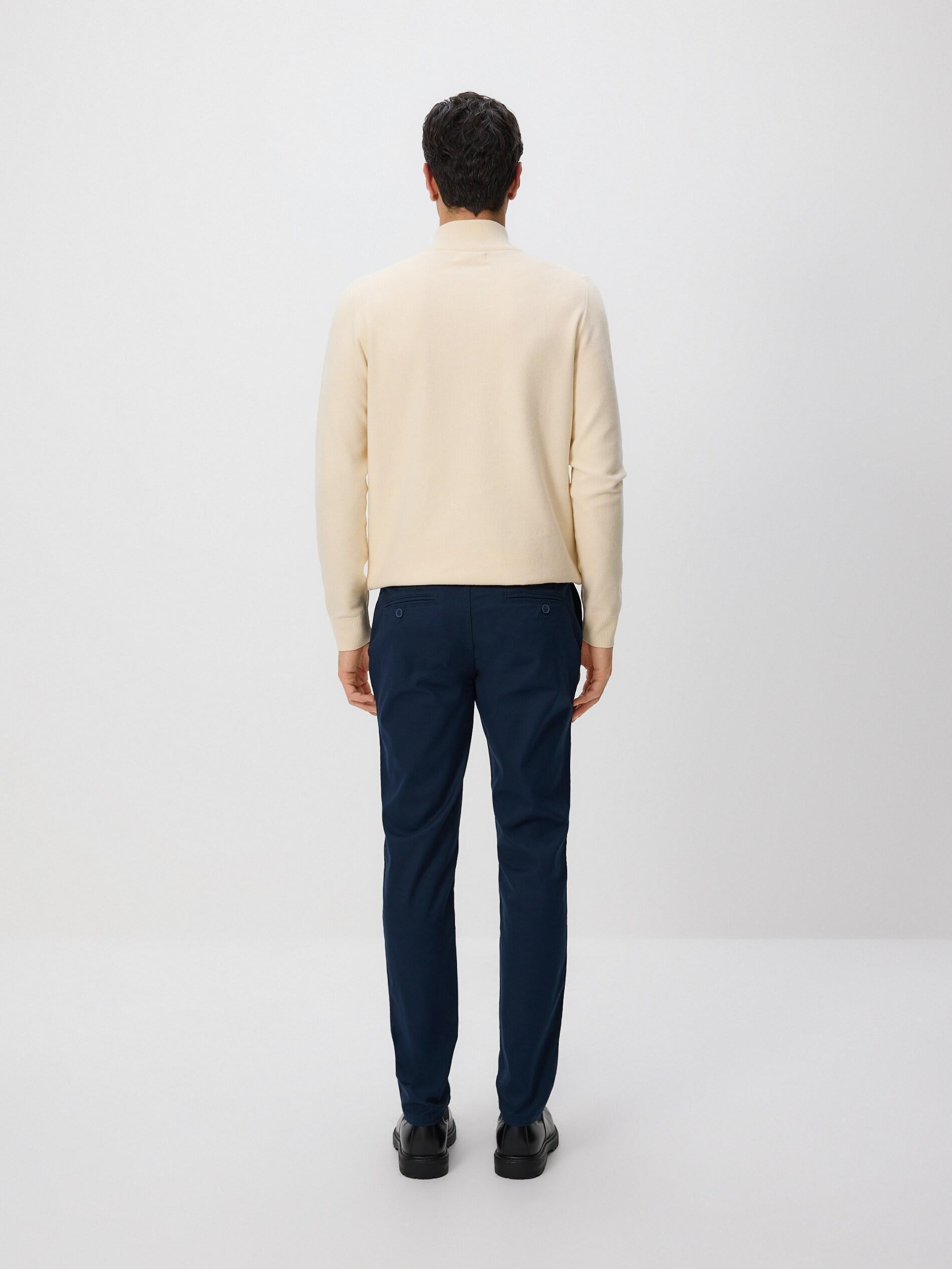 Navy Chino Slim Cotton Rich Trousers, Navy, large image number 3