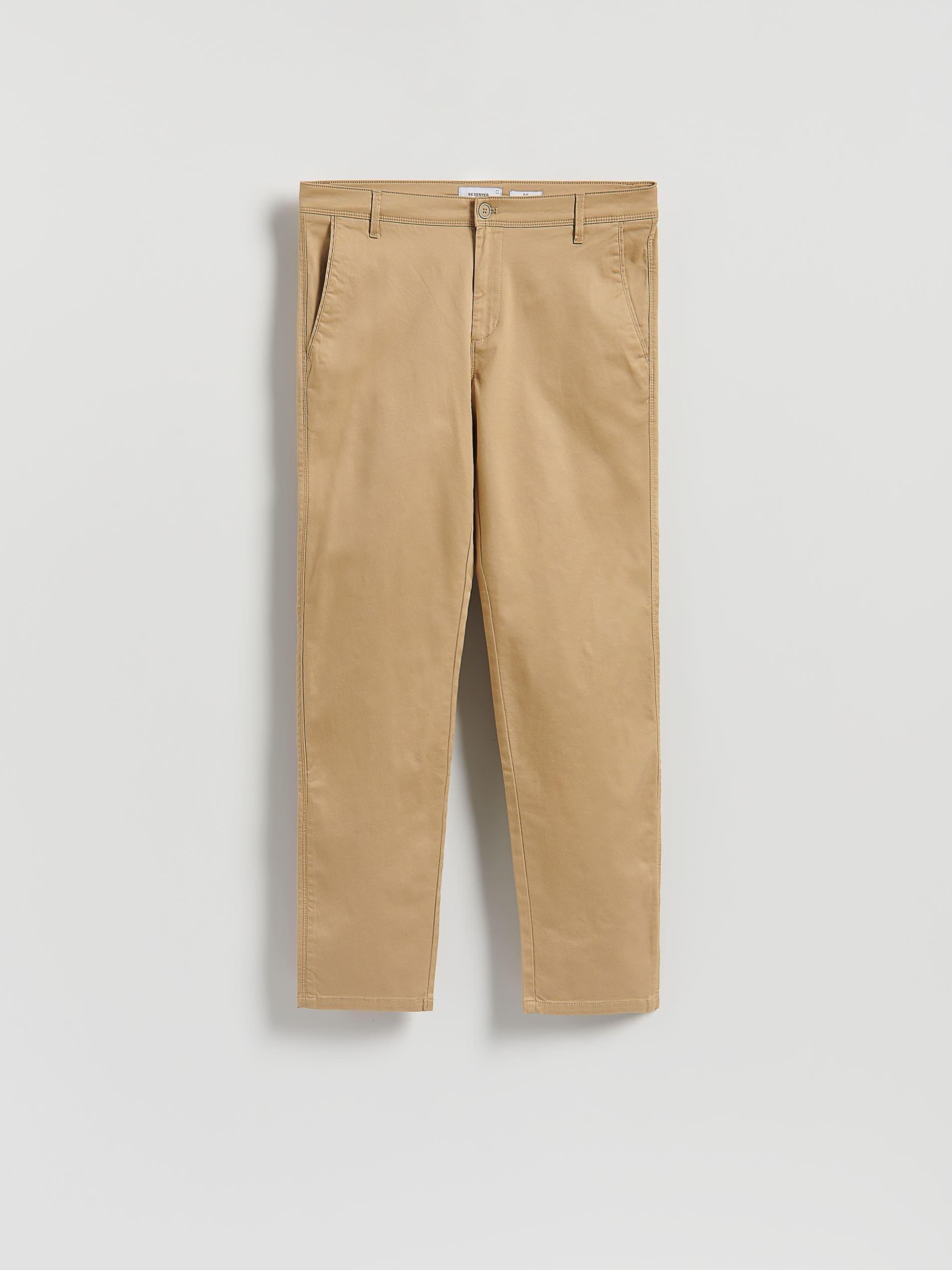 Beige Chino Slim Cotton Rich Trousers, , medium