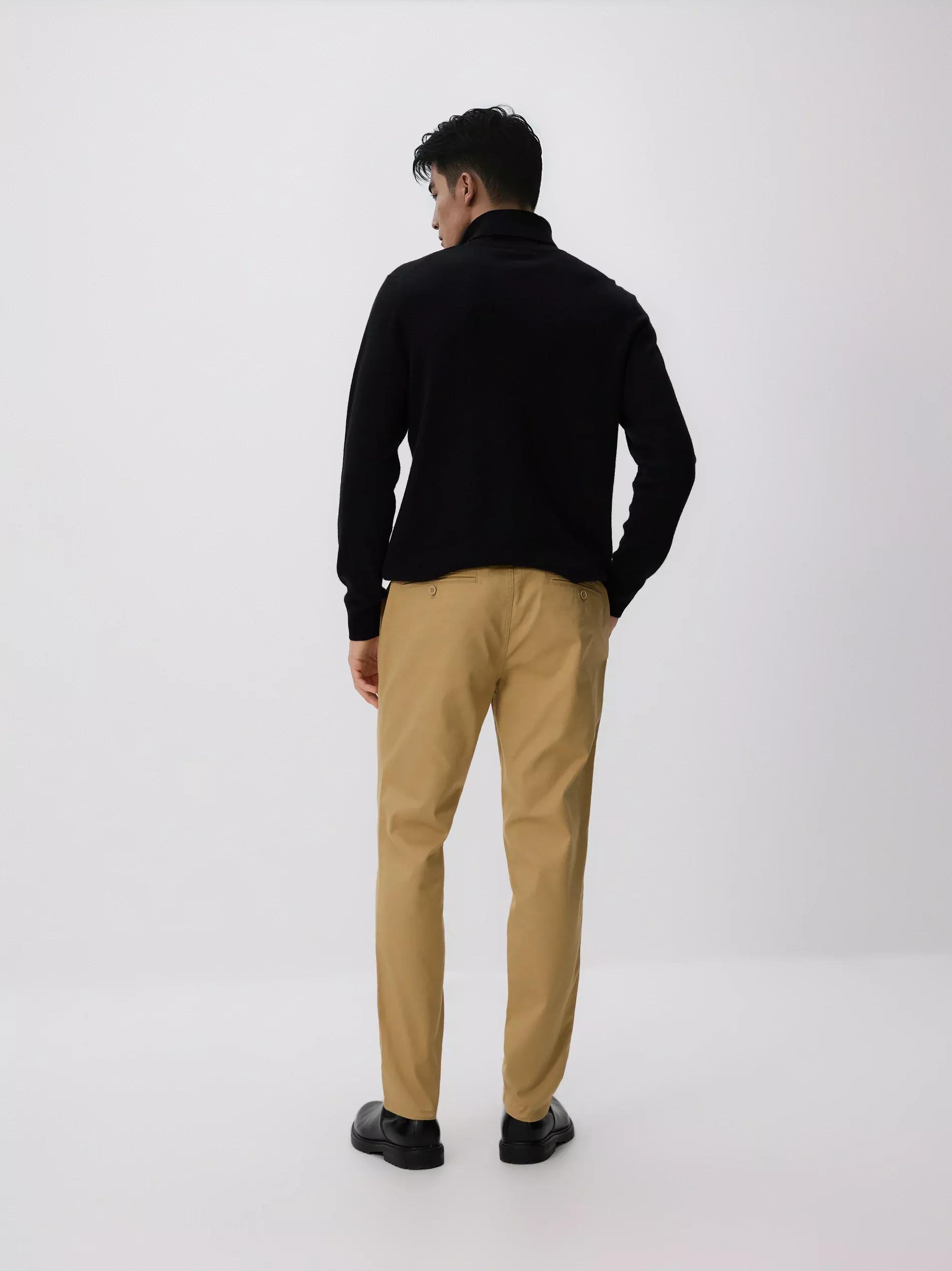 Beige Chino Slim Cotton Rich Trousers, Beige, large image number 2