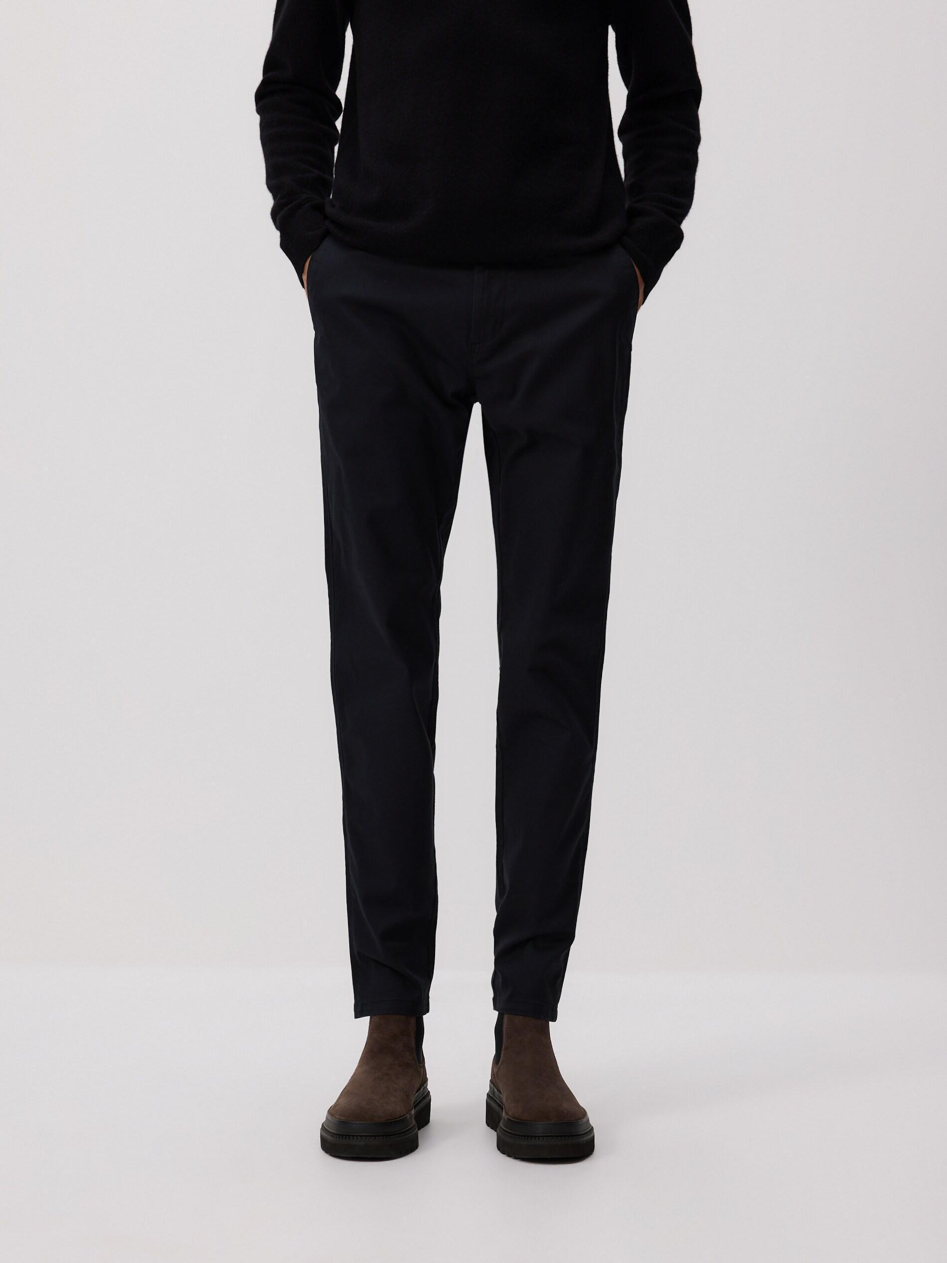 Black Chino Slim Cotton Rich Trousers, Black, medium