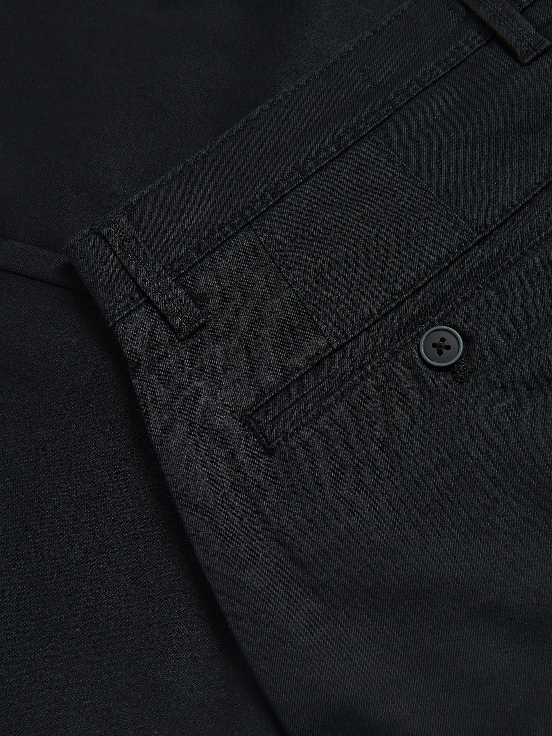 Black Chino Slim Cotton Rich Trousers, , large image number 1