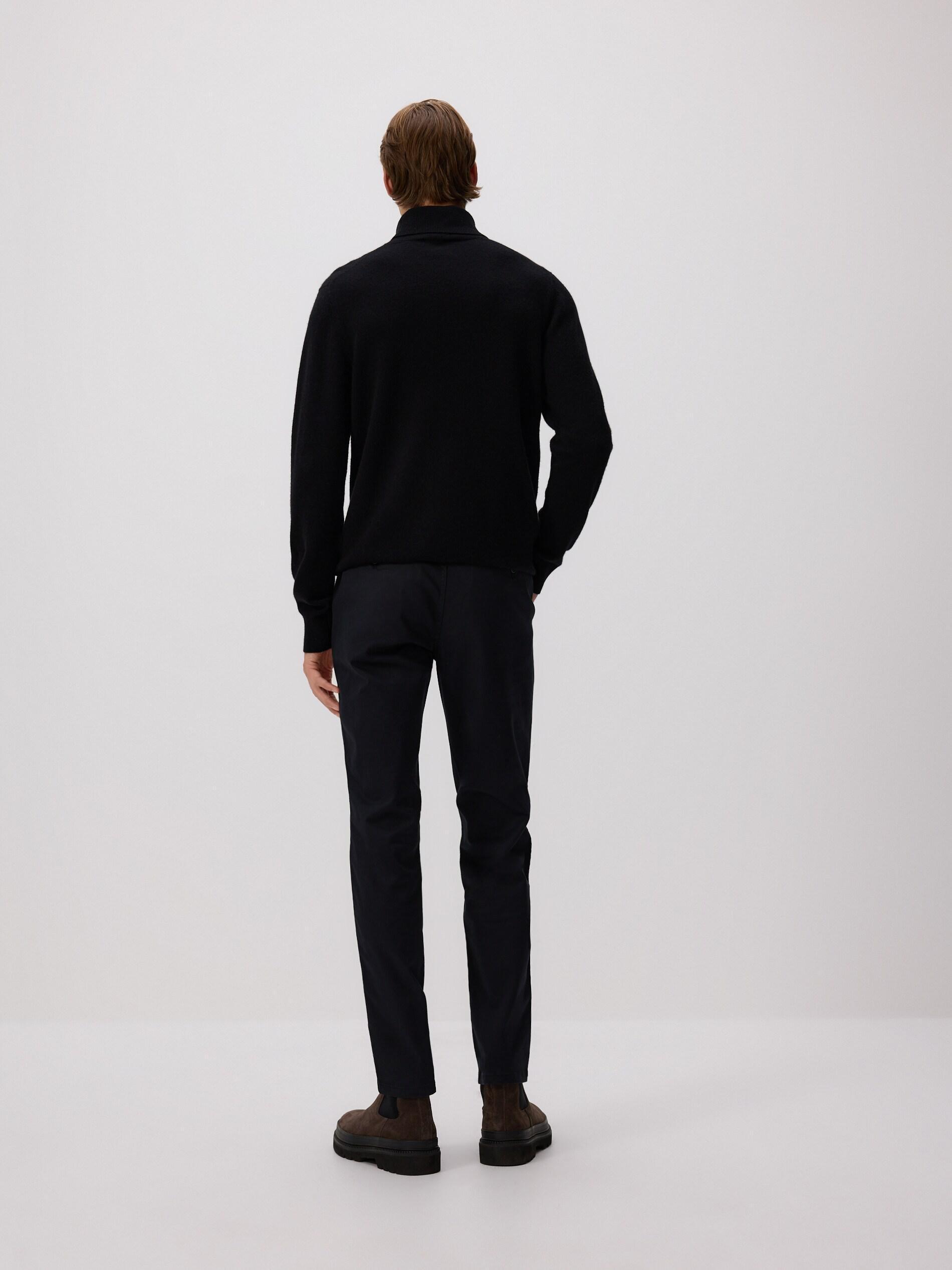 Black Chino Slim Cotton Rich Trousers, Black, medium