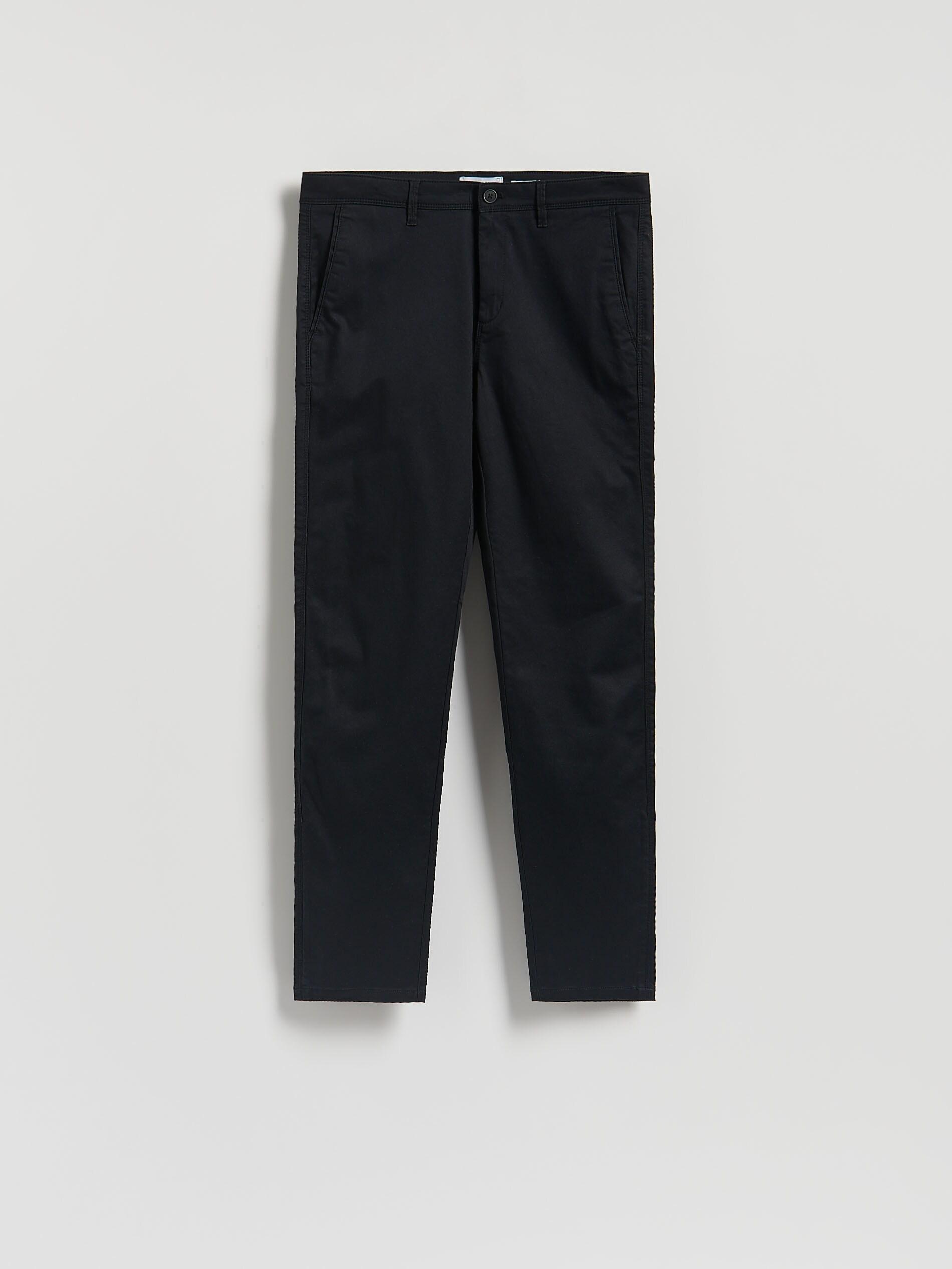 Black Chino Slim Cotton Rich Trousers, Black, large image number 3