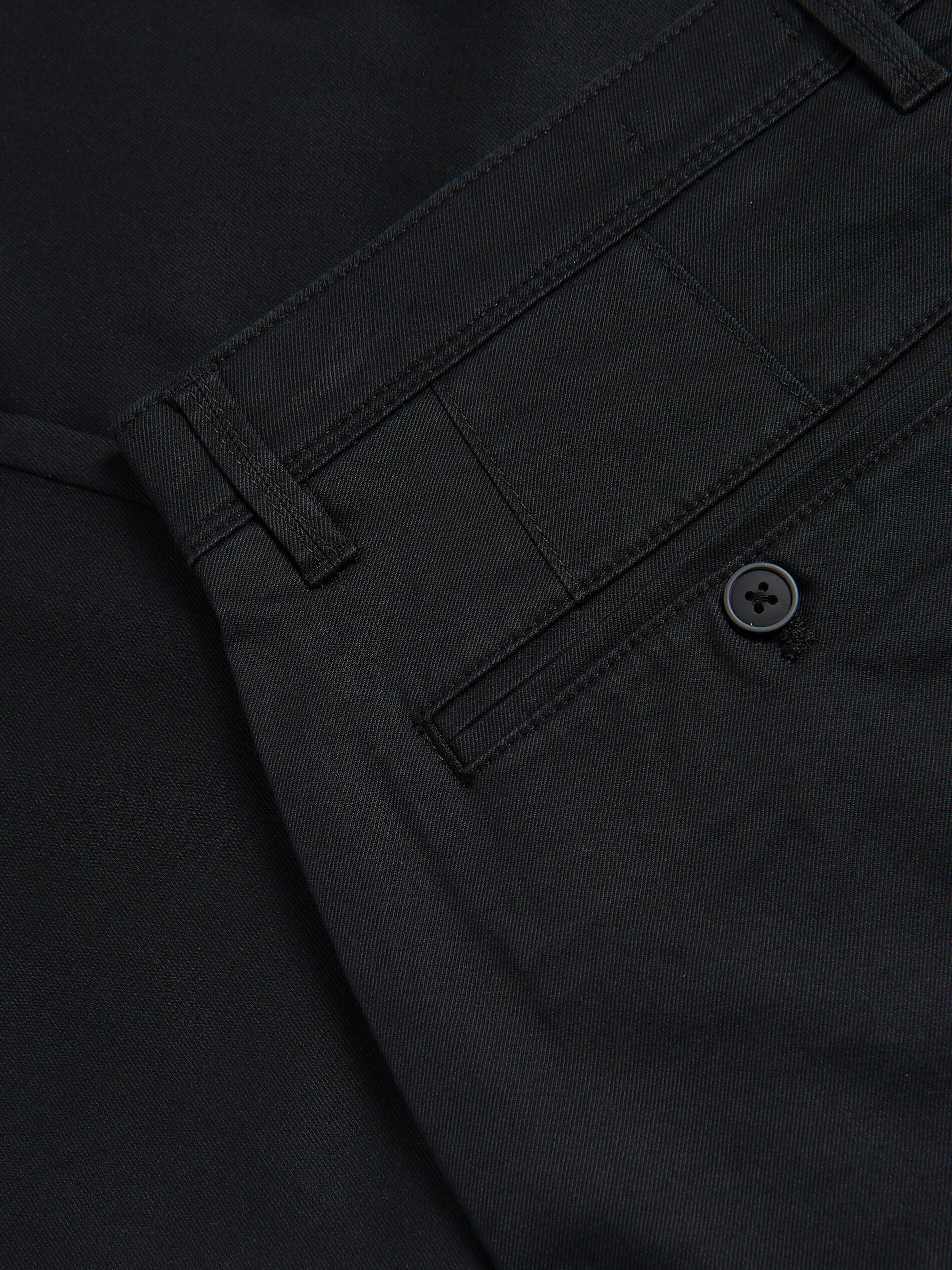 Black Chino Slim Cotton Rich Trousers, Black, large image number 4