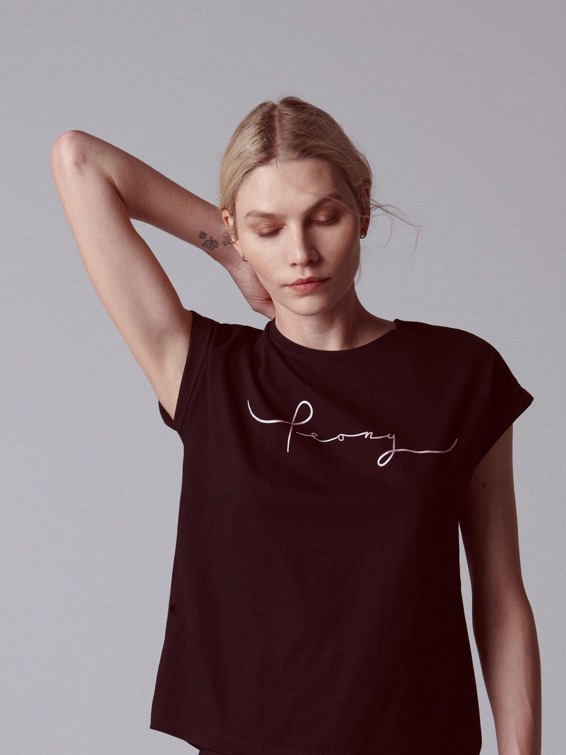 Black Printed T-shirt , , large image number 1
