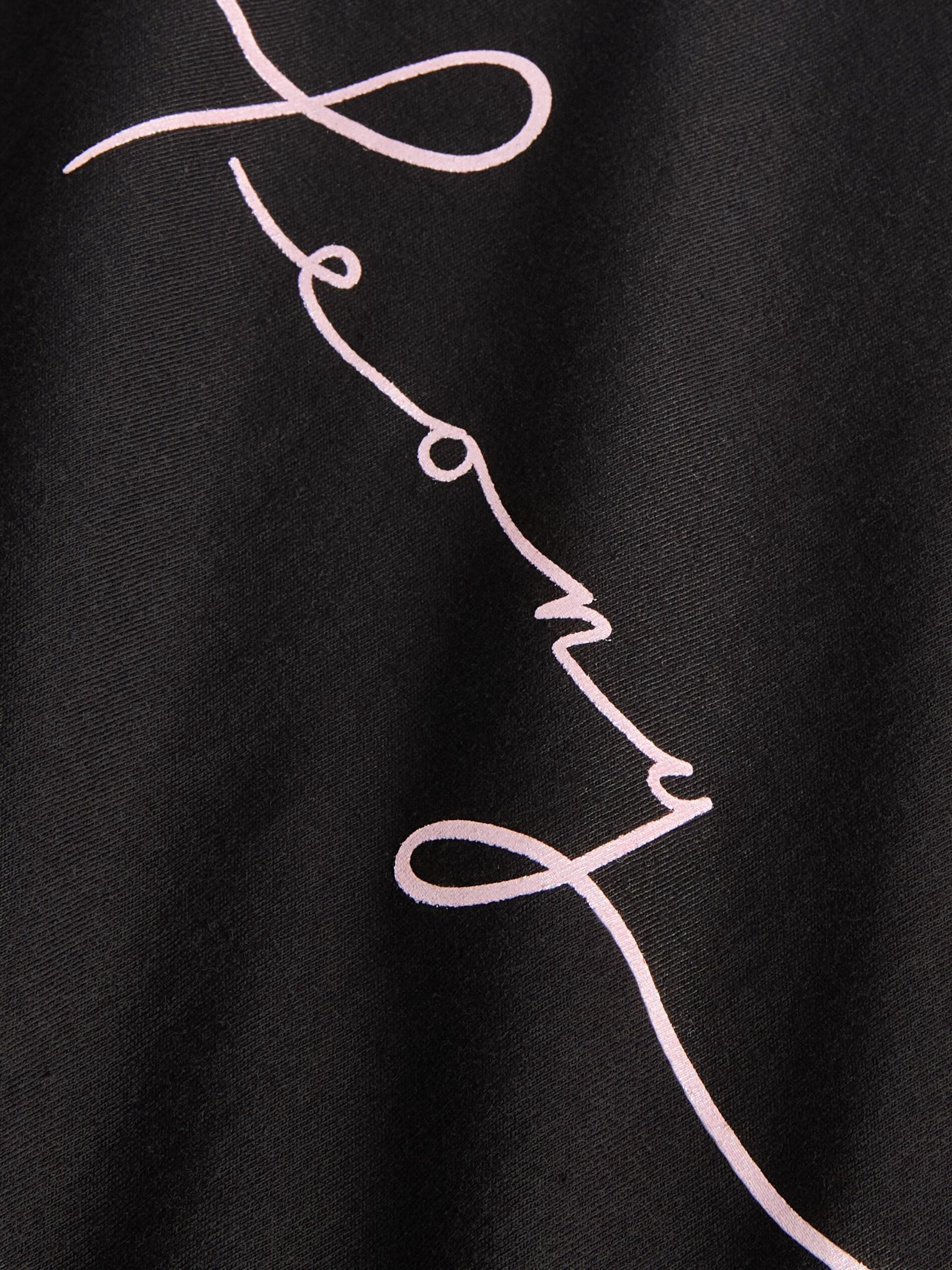 Black Printed T-shirt , , large image number 3