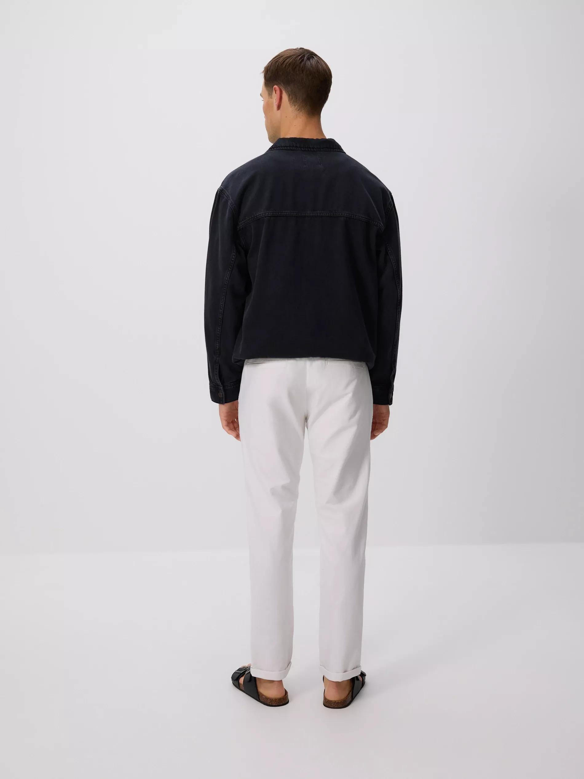 WHITE Chino slim cotton rich trousers, , large image number 2