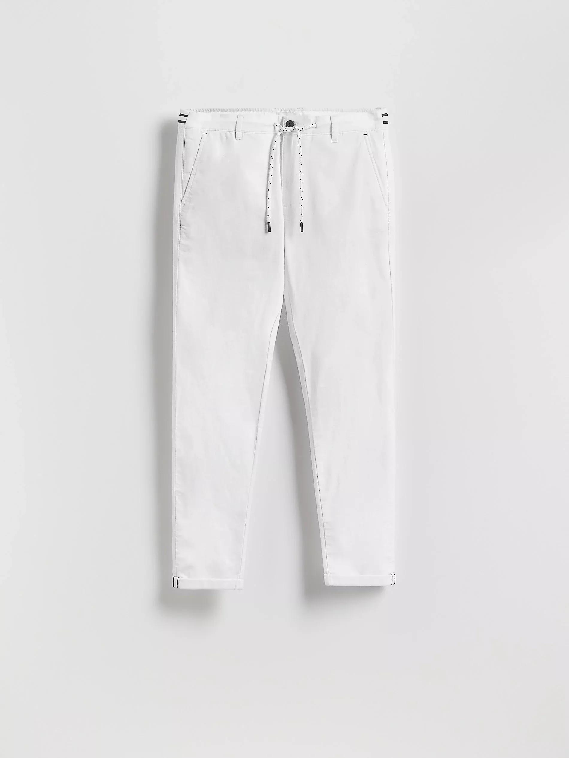 WHITE Chino slim cotton rich trousers, , large image number 4