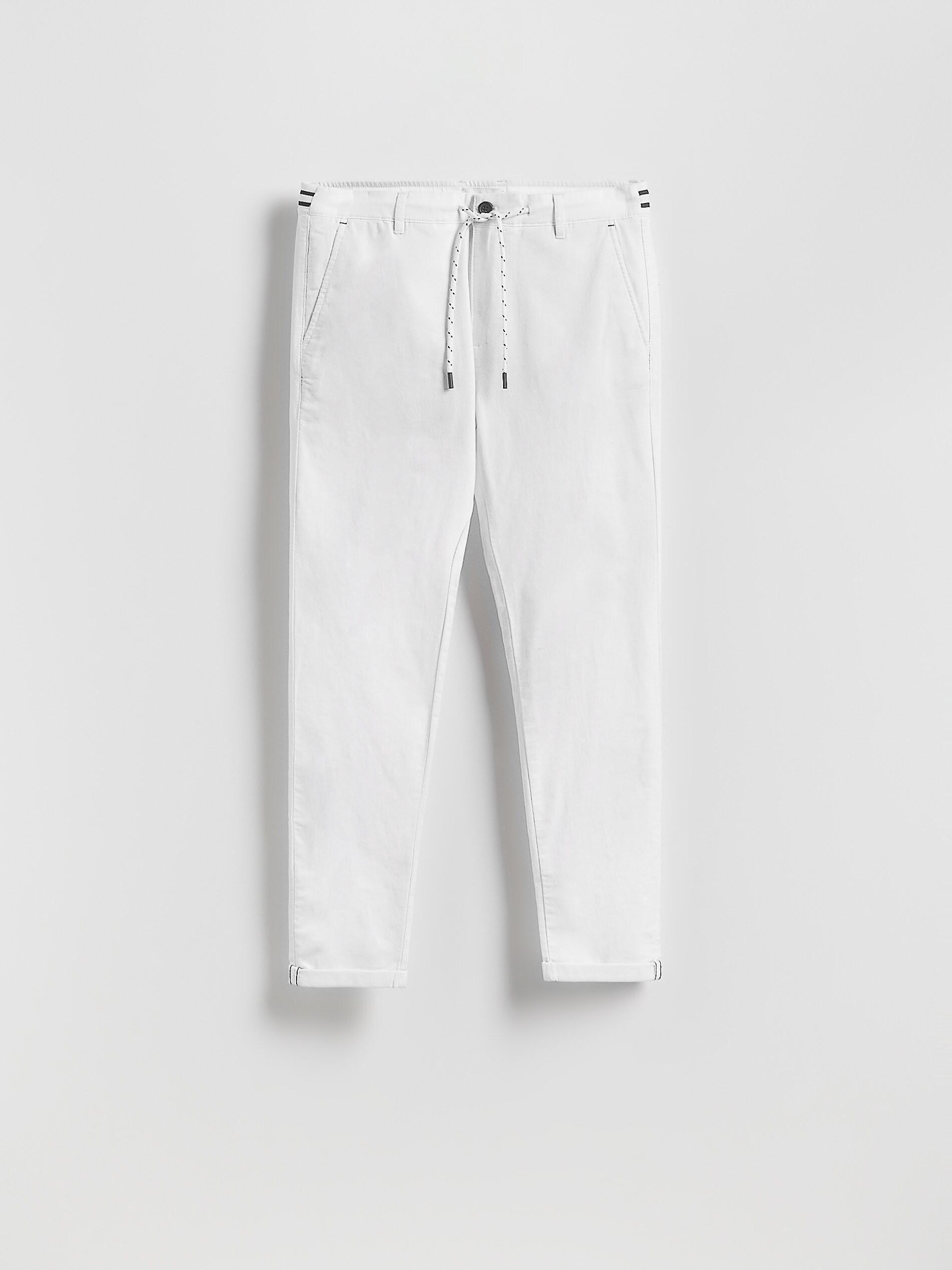 WHITE Chino slim cotton rich trousers, White, large image number 2