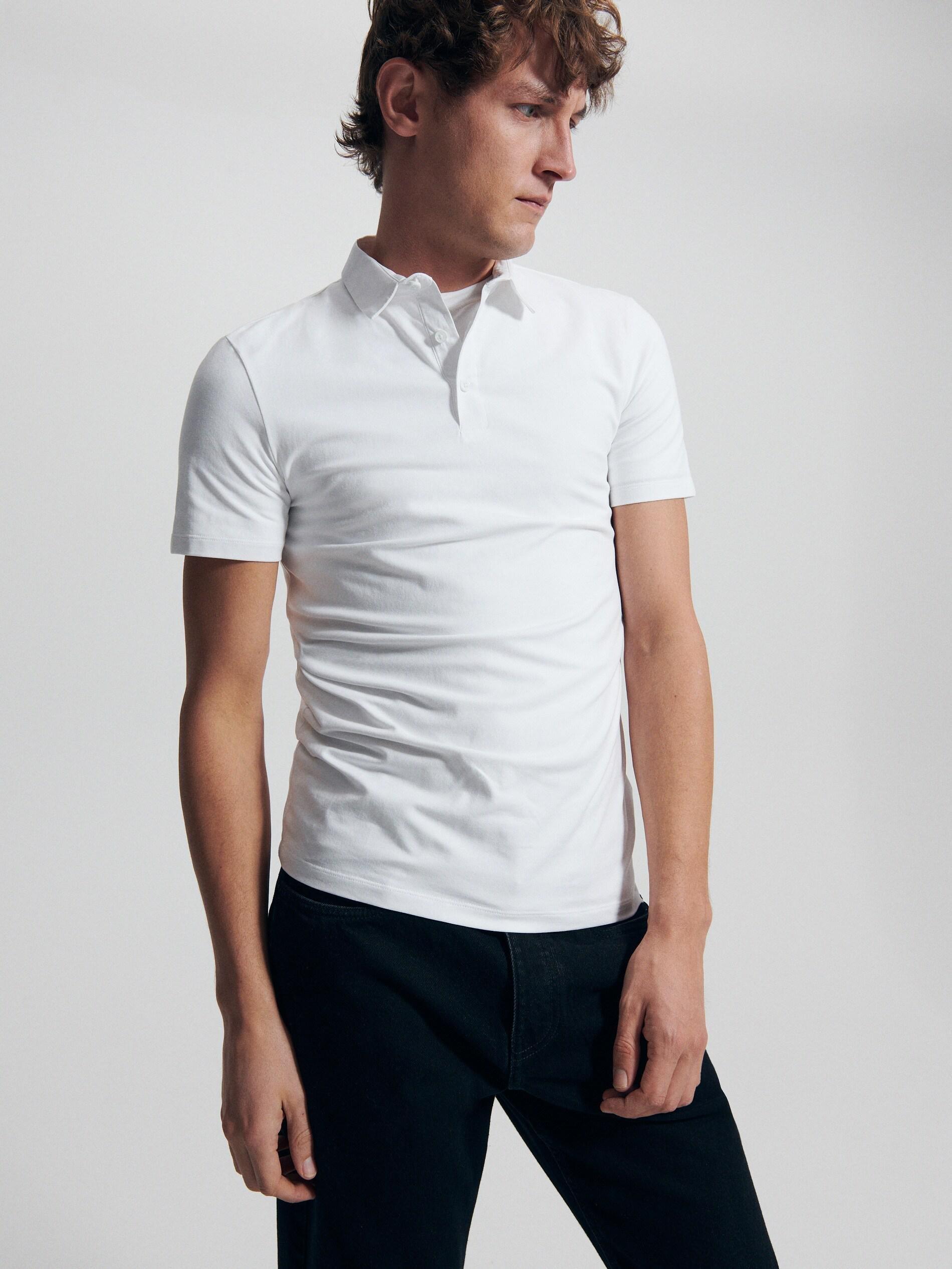 White Slim Fit Polo Shirt, , large image number 0