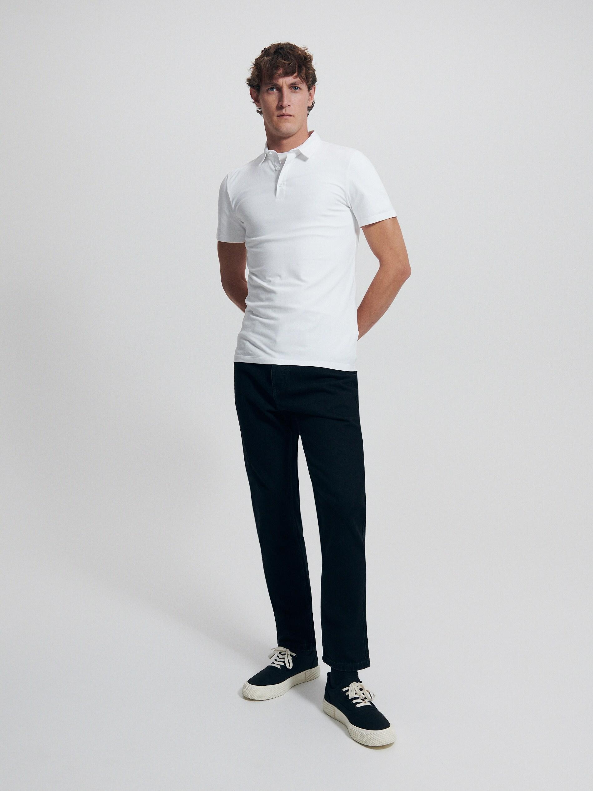 White Slim Fit Polo Shirt, , large image number 1