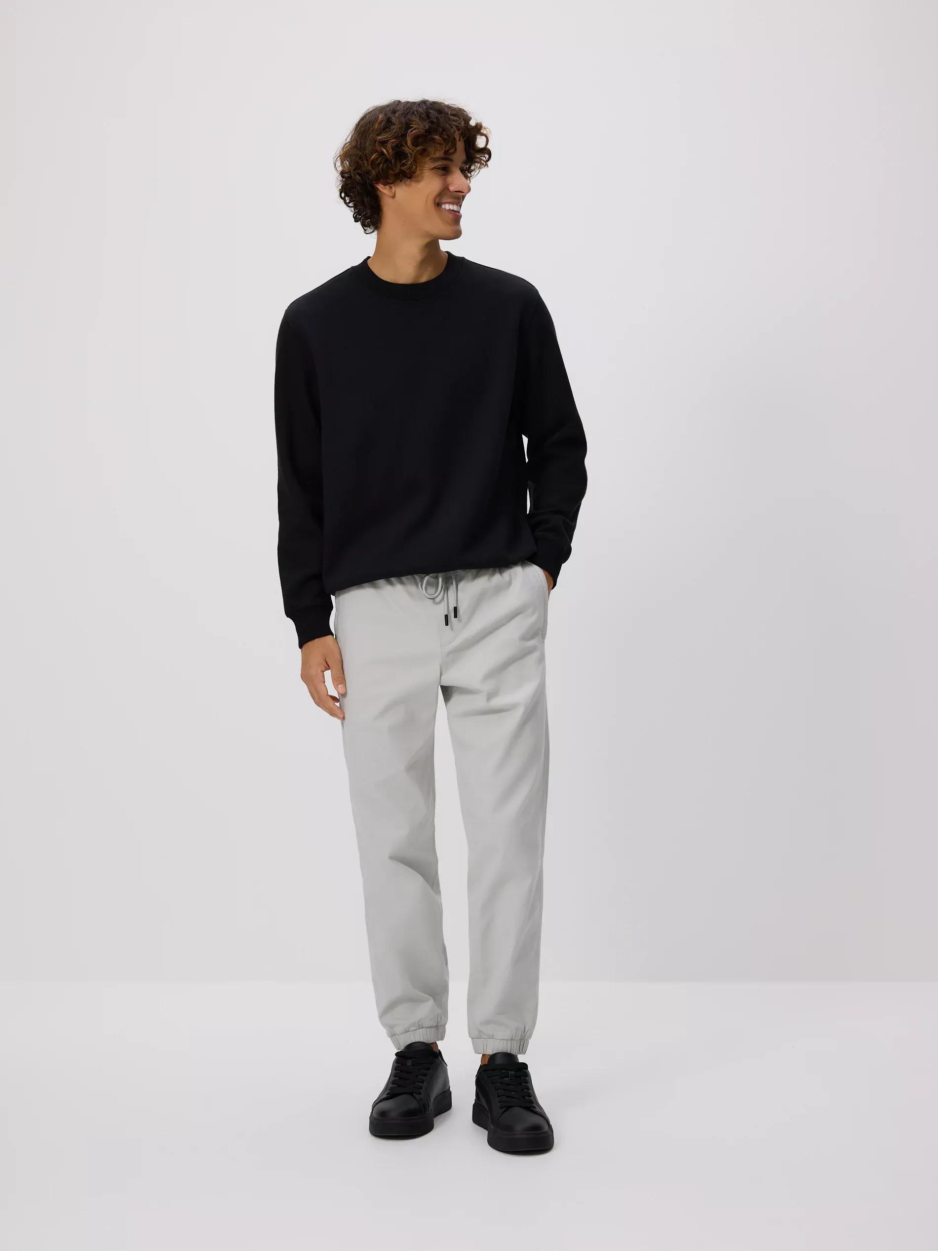 LIGHT GREY Cotton joggers, Light grey, large image number 1