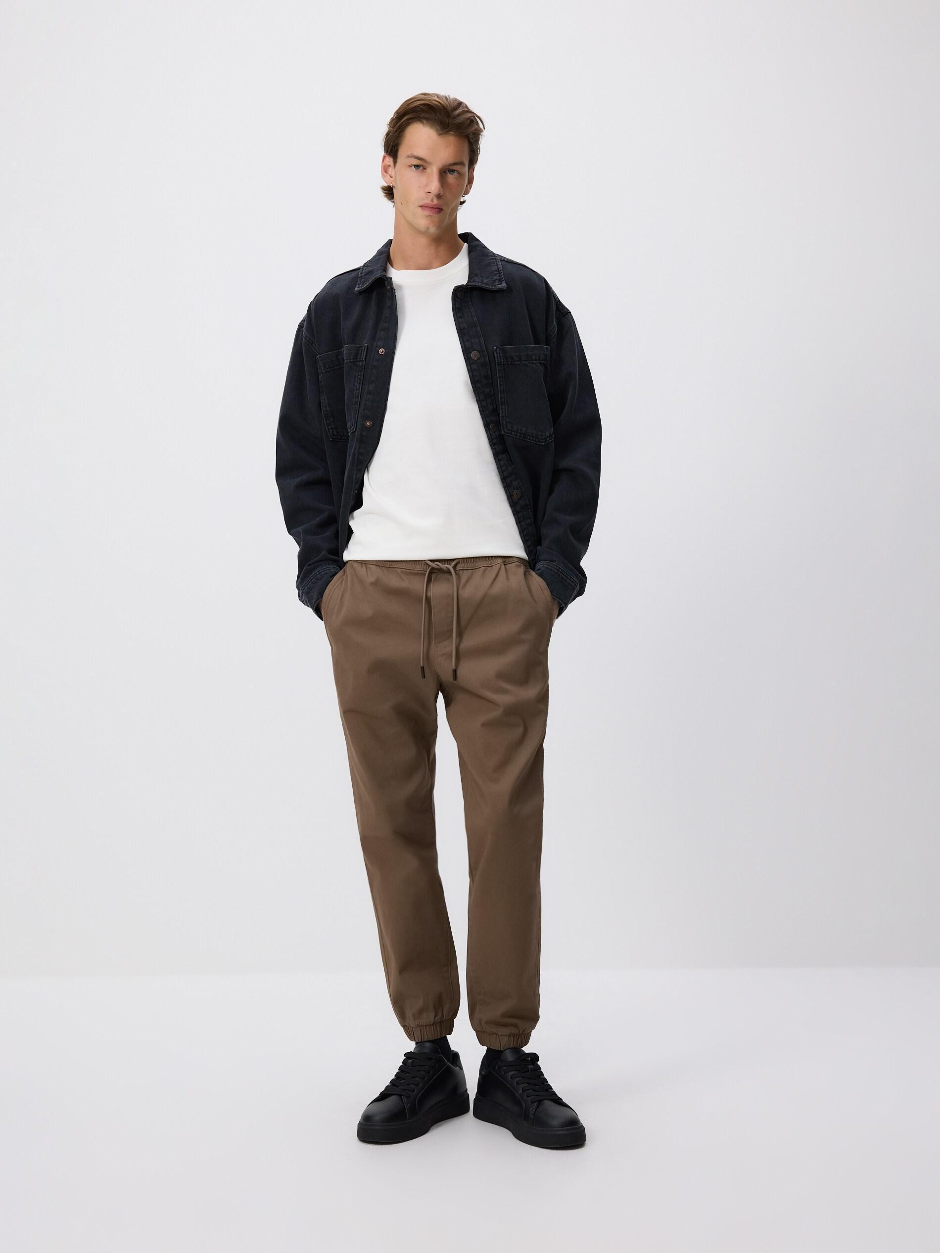 DARK BROWN Cotton joggers, Brown, medium