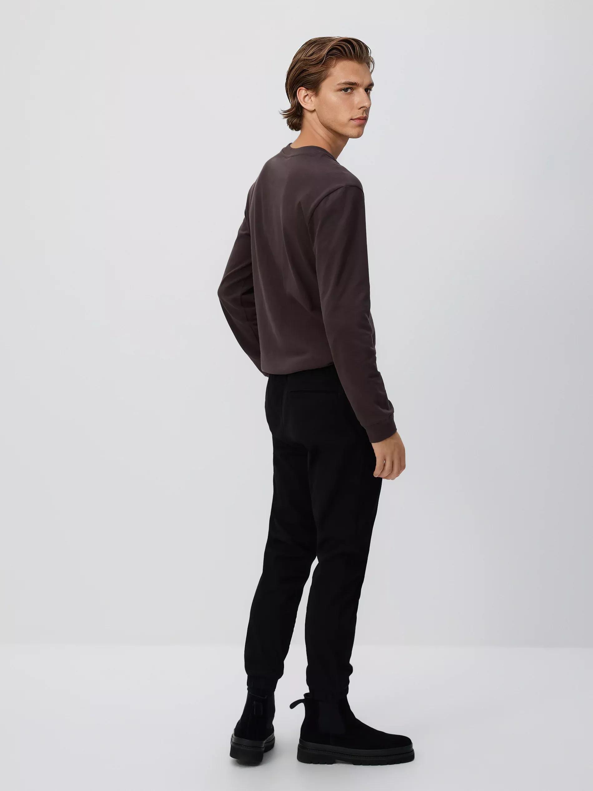 Black Cotton Joggers, Black, large image number 2