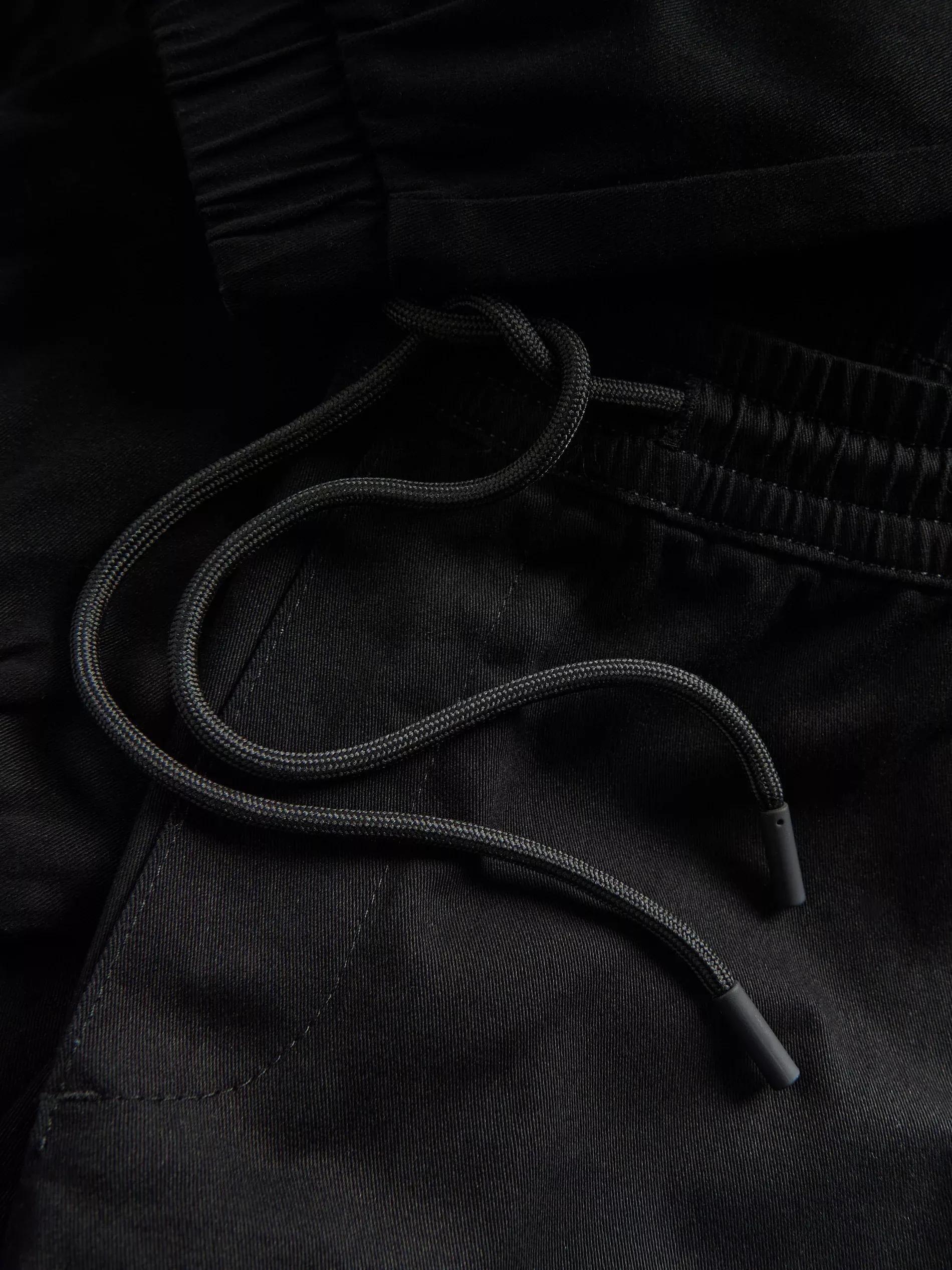 Black Cotton Joggers, Black, large image number 4