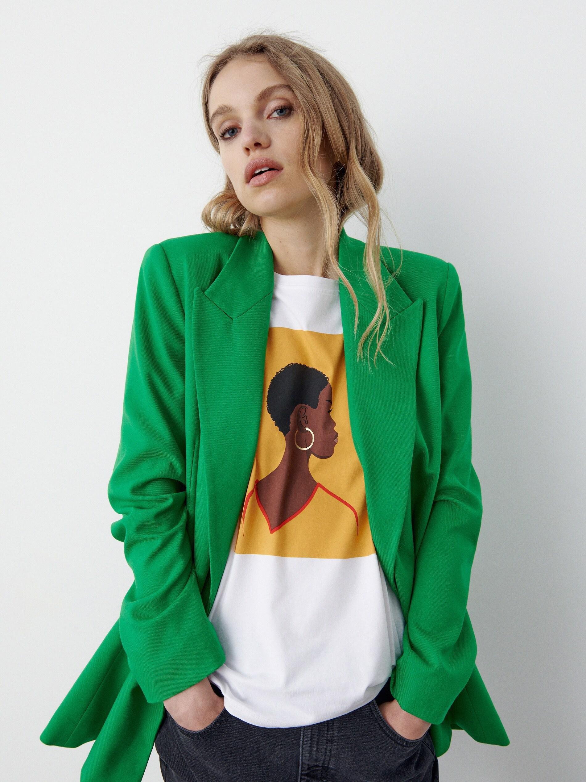 White Oversized T-Shirt With Print, , large image number 1