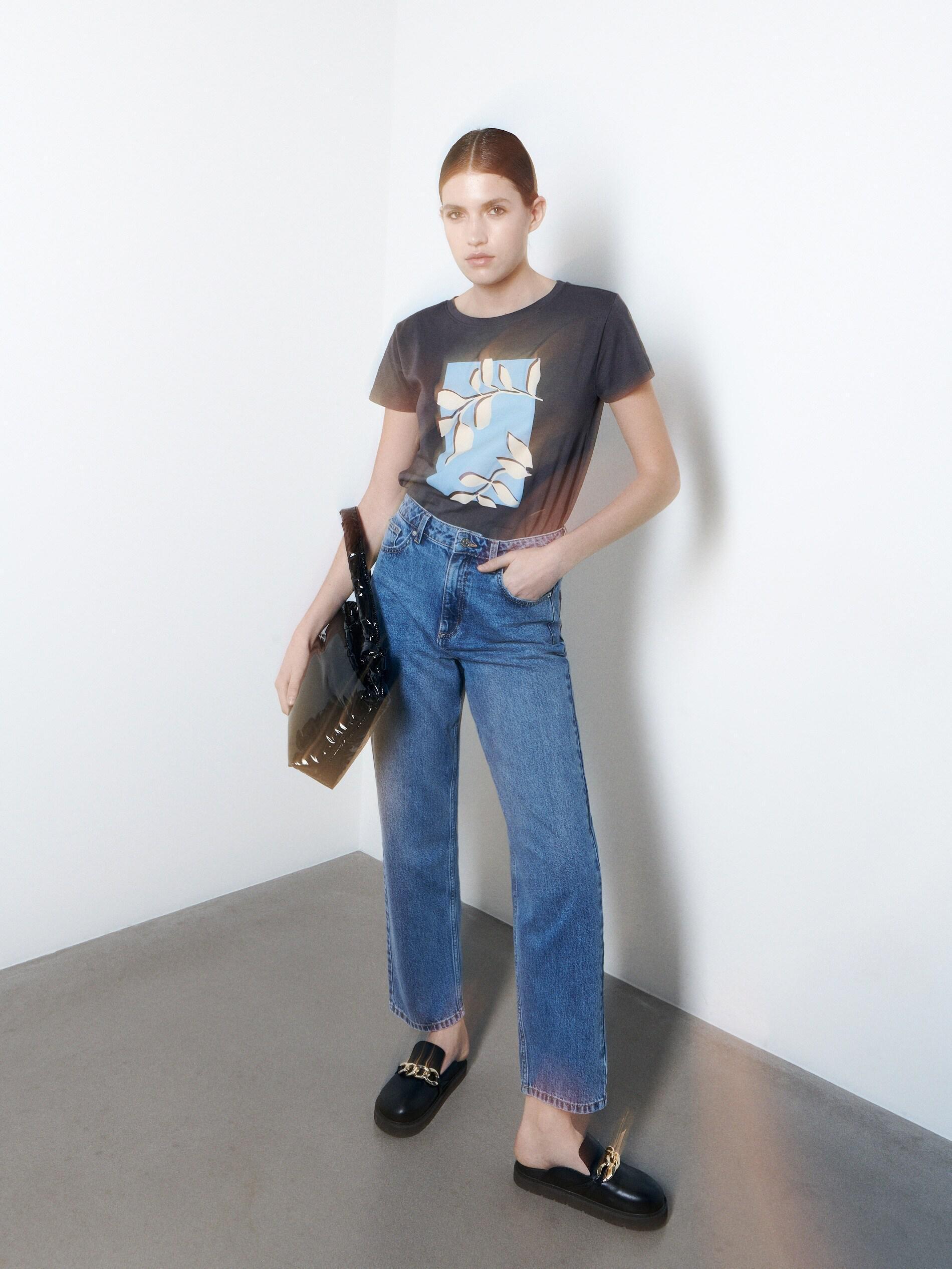 Grey Oversize Printed T-shirt, , large image number 0