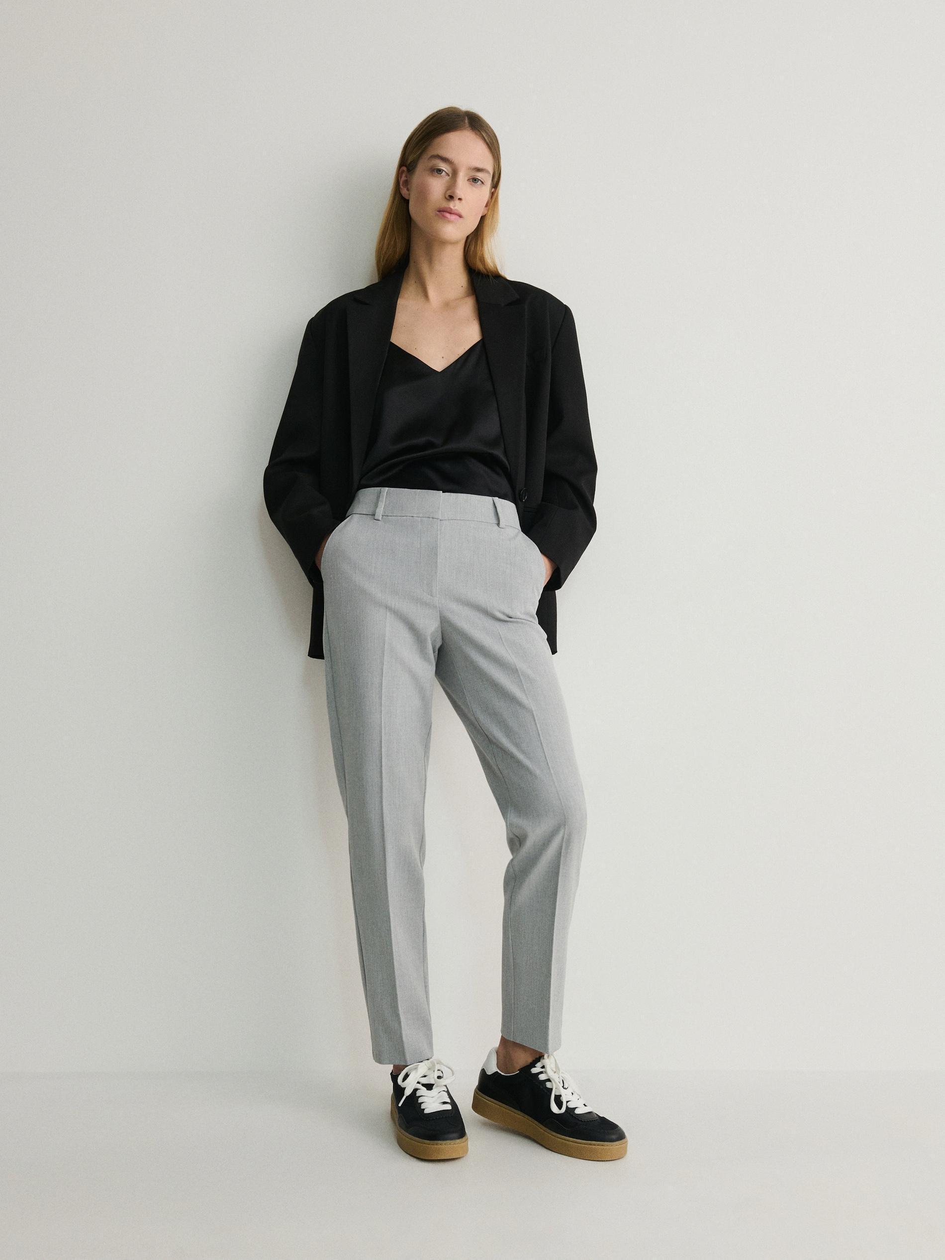 Grey Cigarette Trousers, , large image number 4