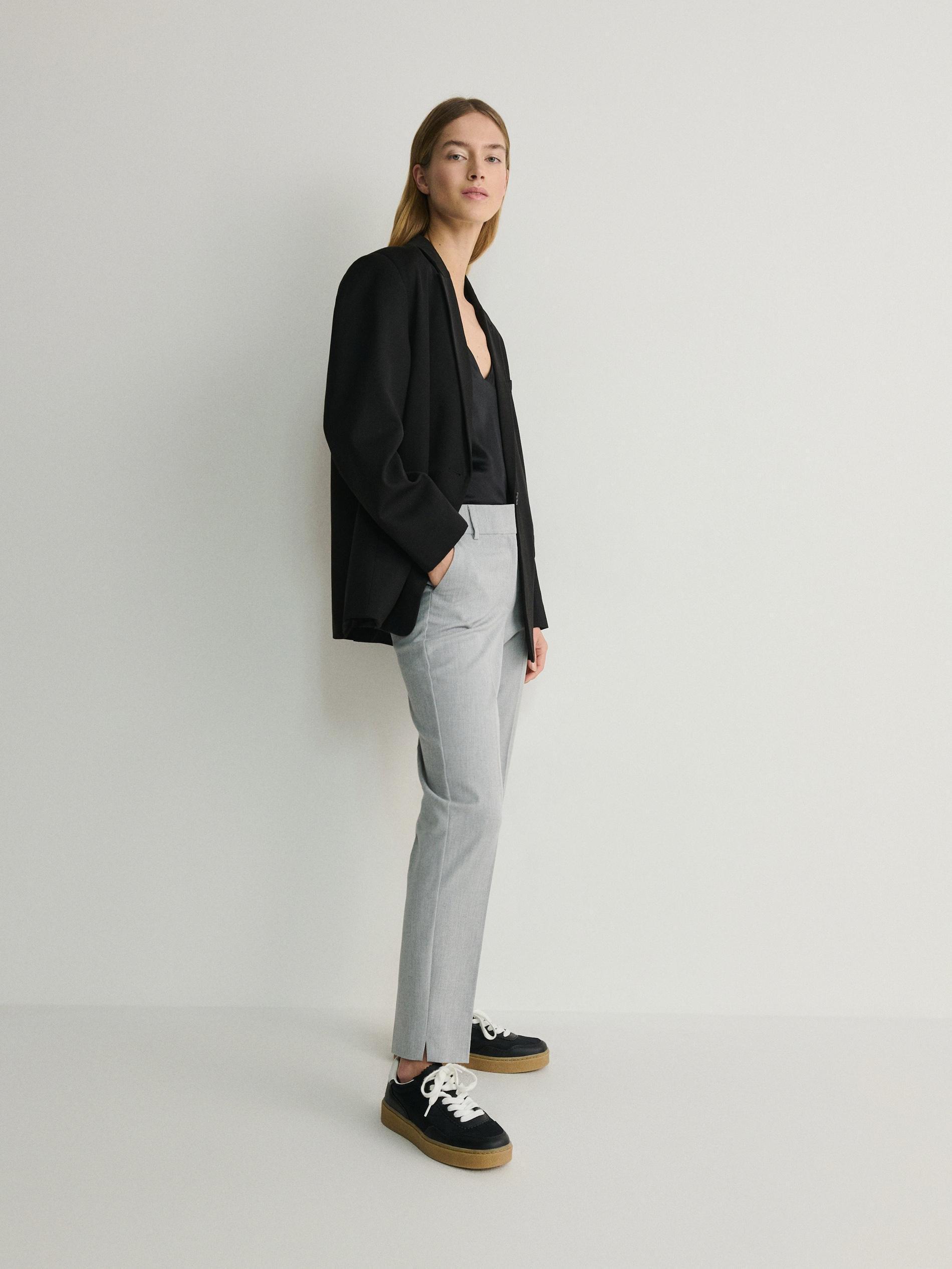 Grey Cigarette Trousers, , large image number 5