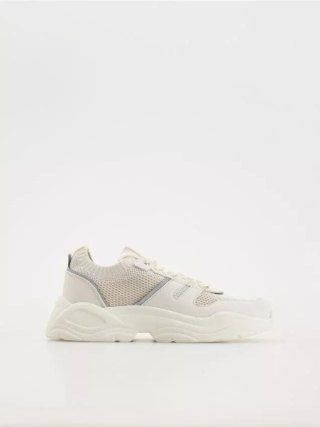 White Thick Sole Sneakers, , large image number 0