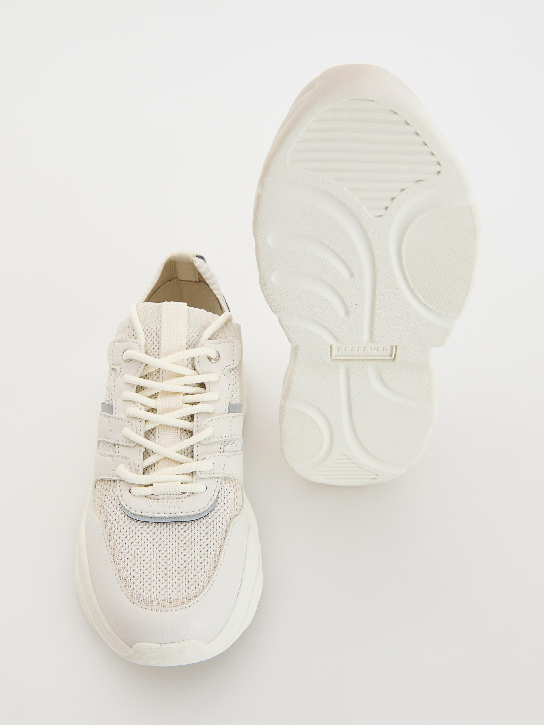 White Thick Sole Sneakers, , large image number 4
