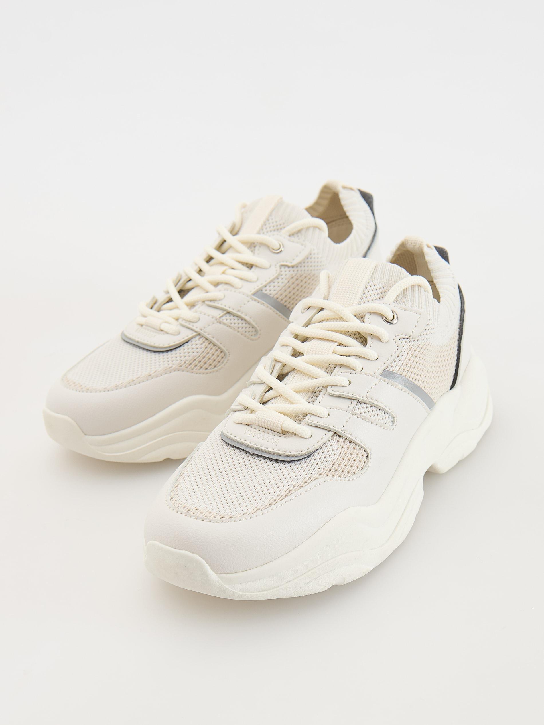 White Thick Sole Sneakers, , large image number 5