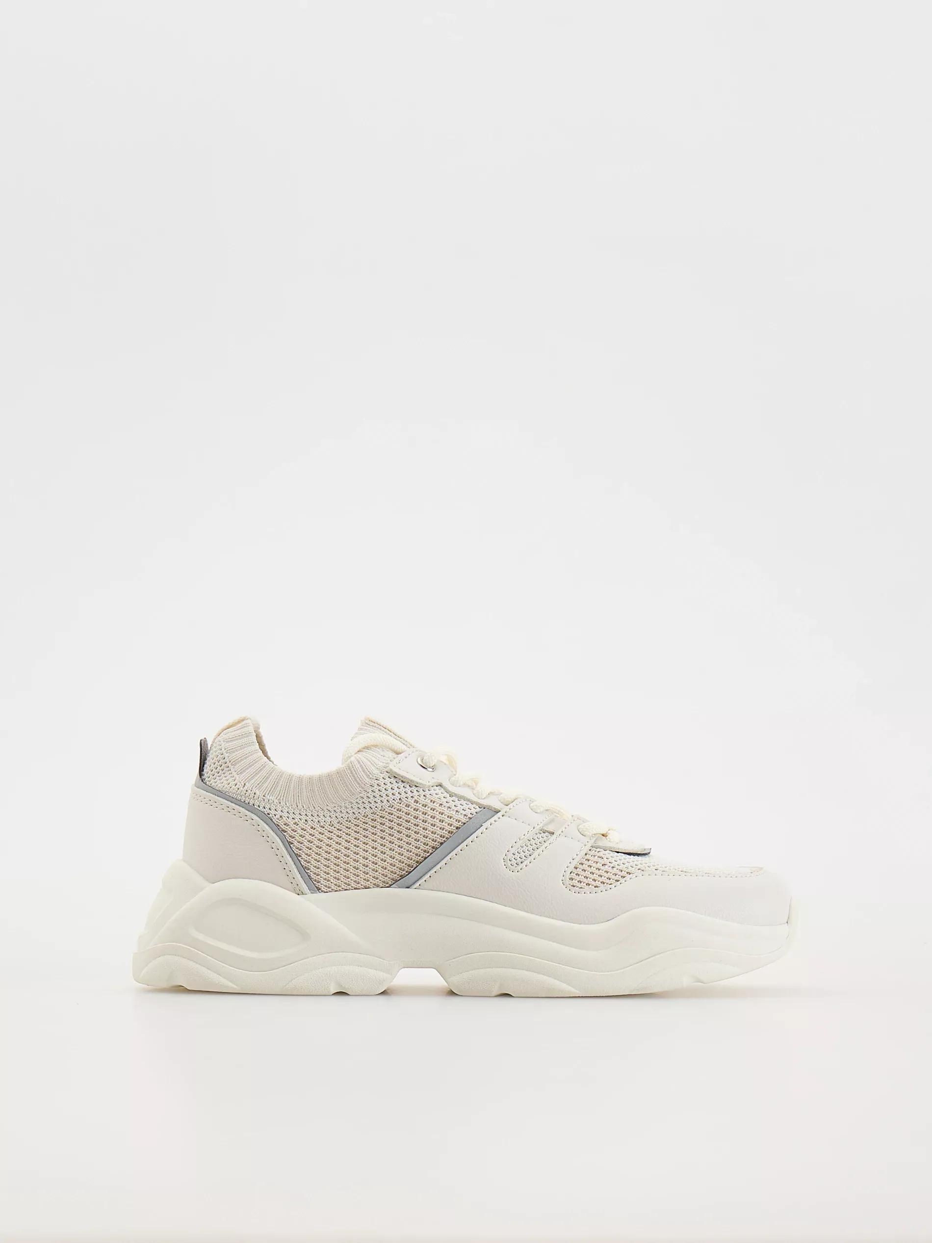 White Thick Sole Sneakers, , large image number 6