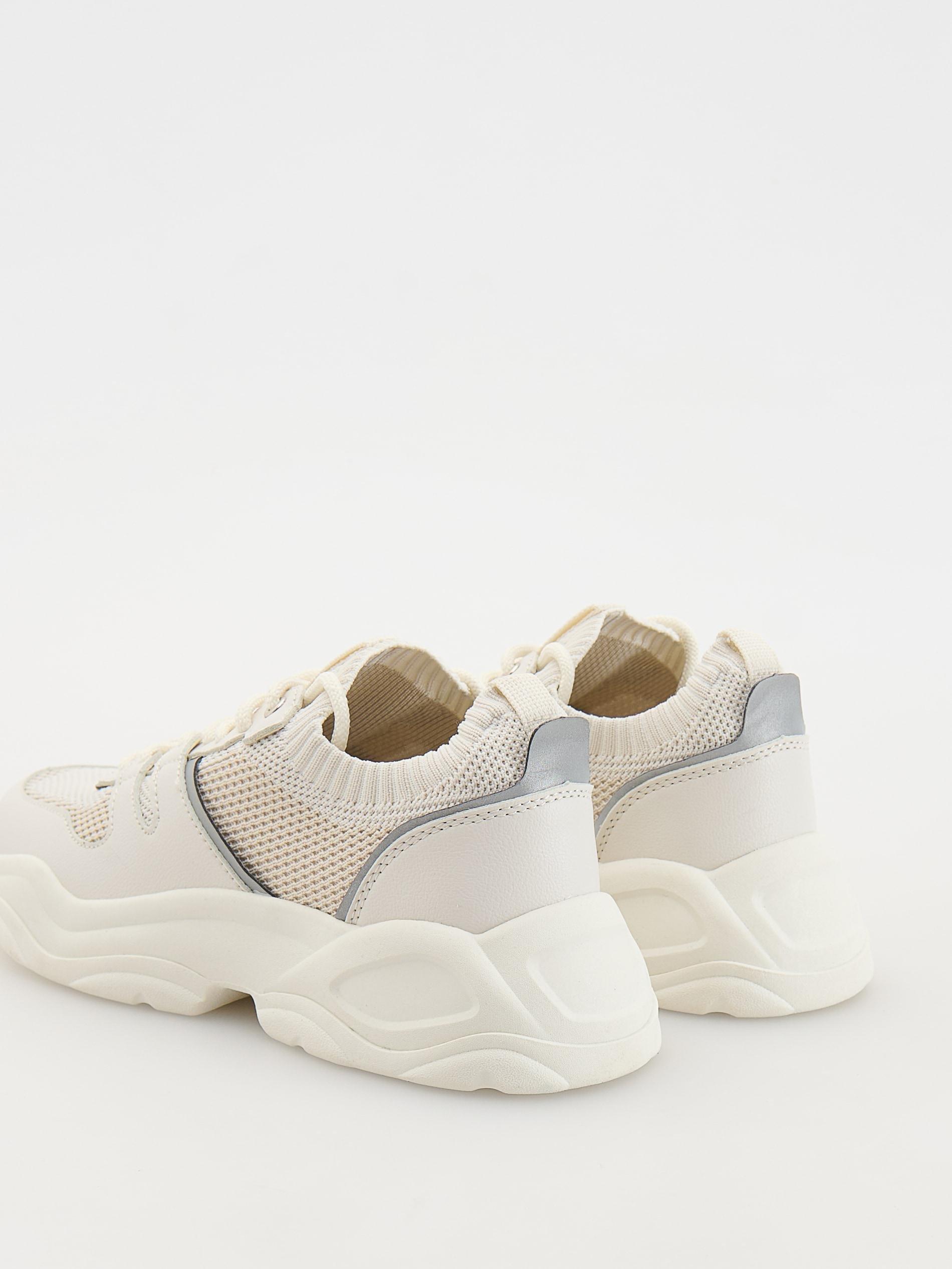 White Thick Sole Sneakers, , large image number 7