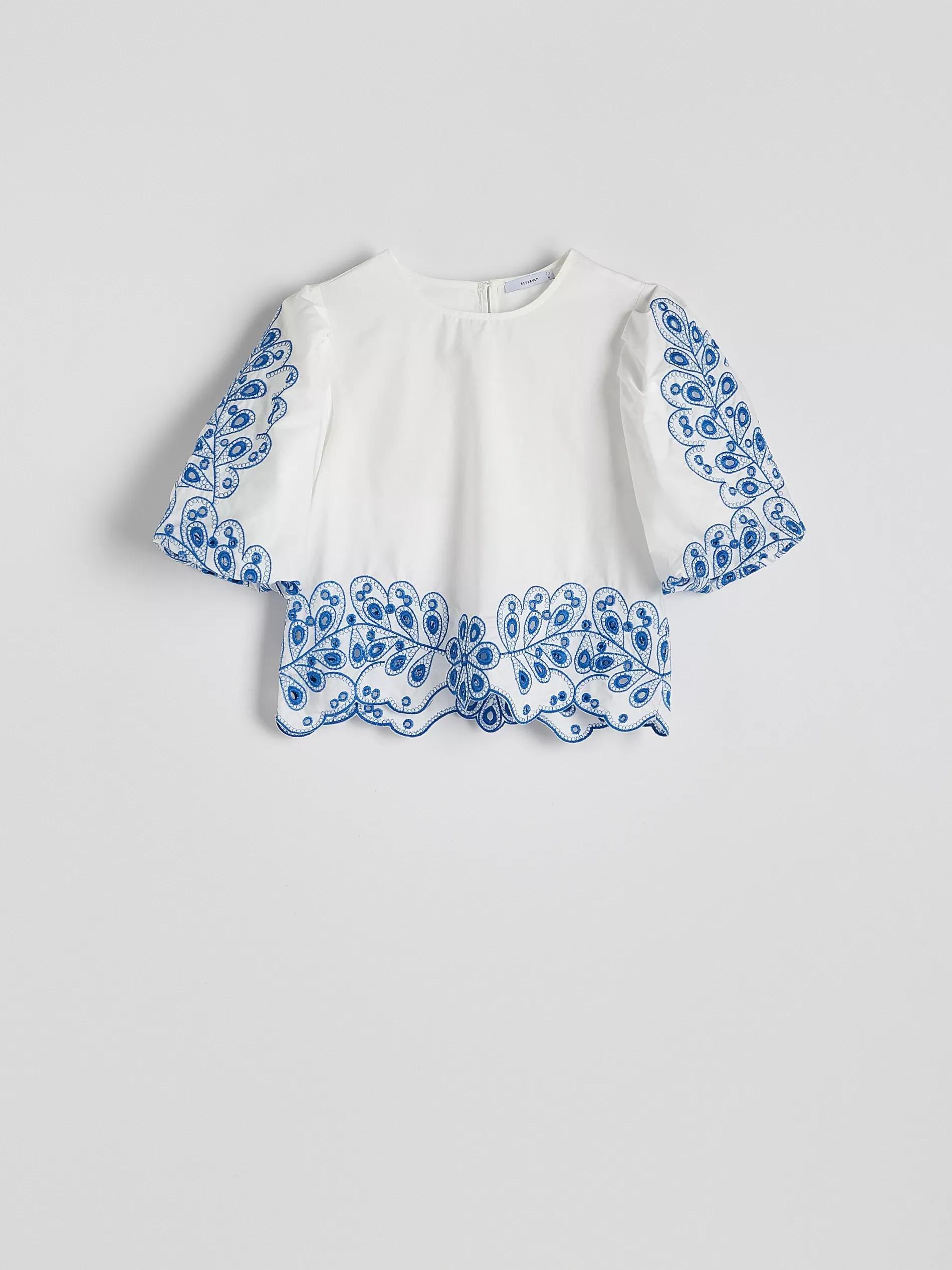 White Blouse With Embroidered Decoration, , large image number 5