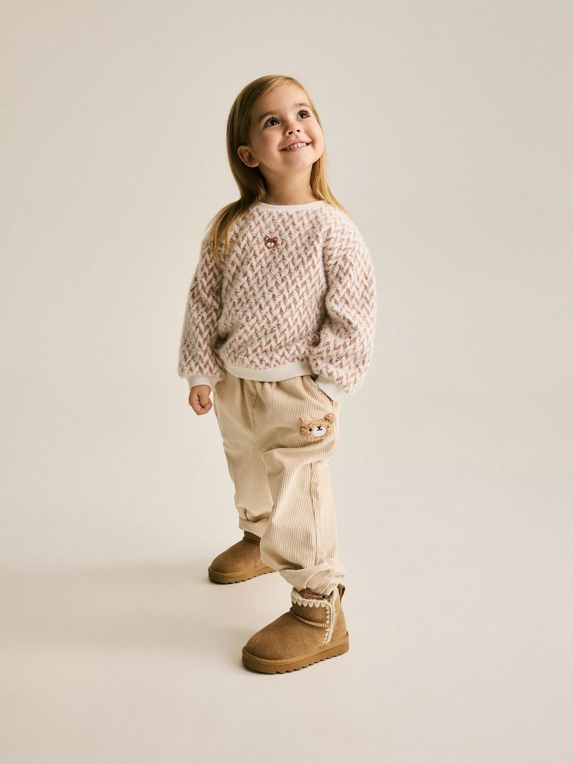 Cream Jogging Top, Kids Unisex, Ivory, large image number 2