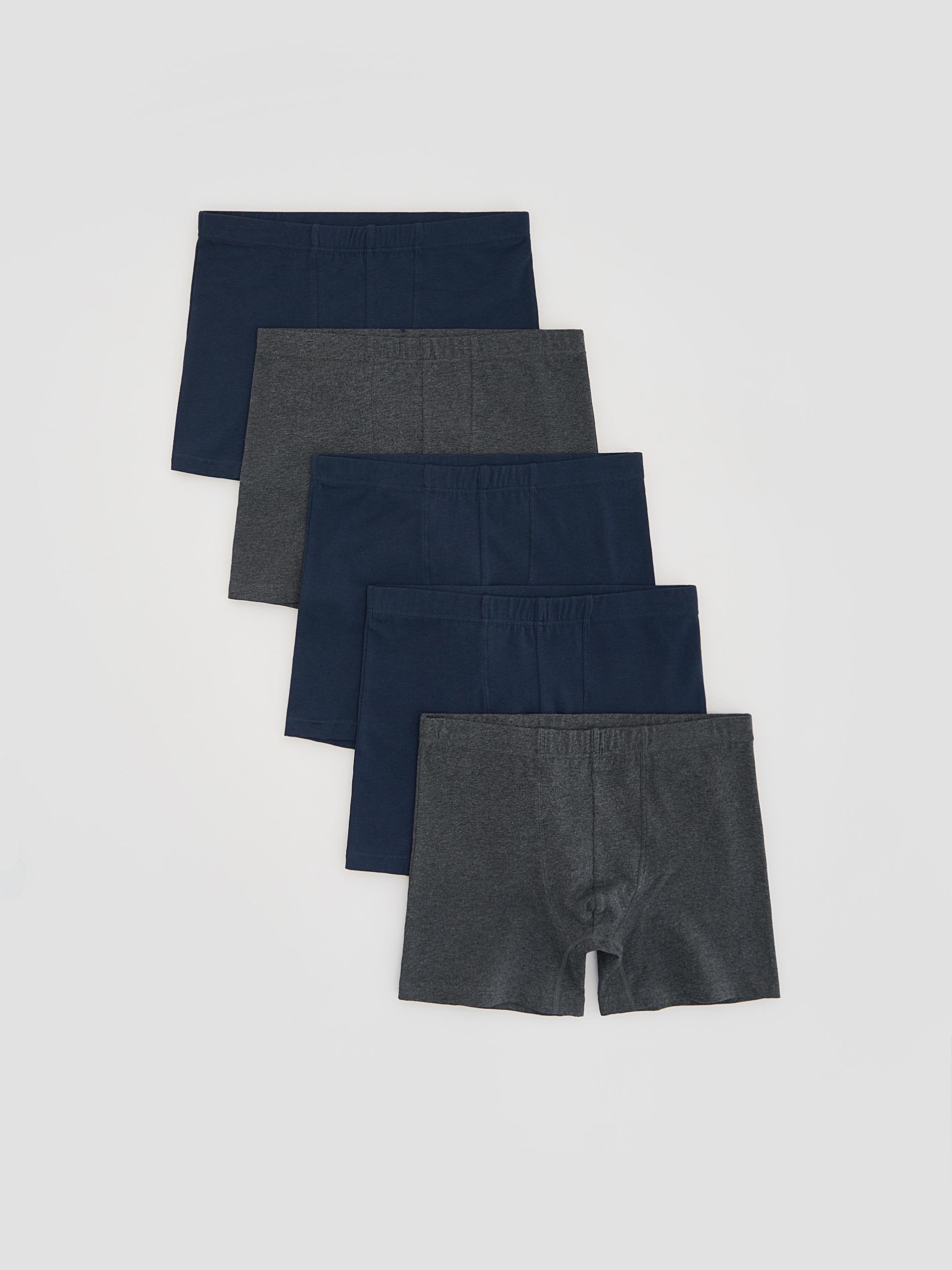 Navy Long Boxers 5 Pack, Navy, medium