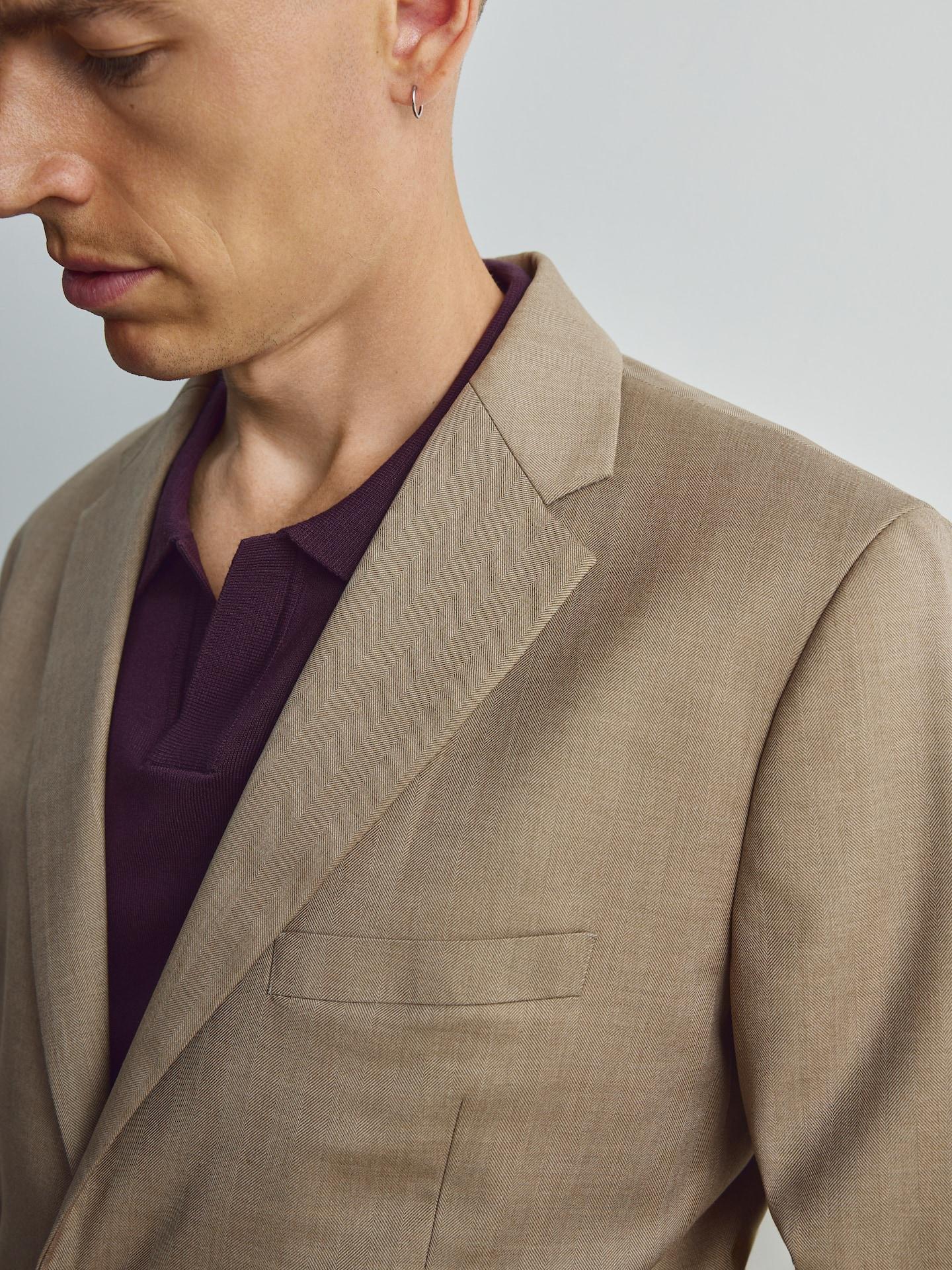 Brown Slim Fit Blazer With Viscose, 7401_84P, large image number 1