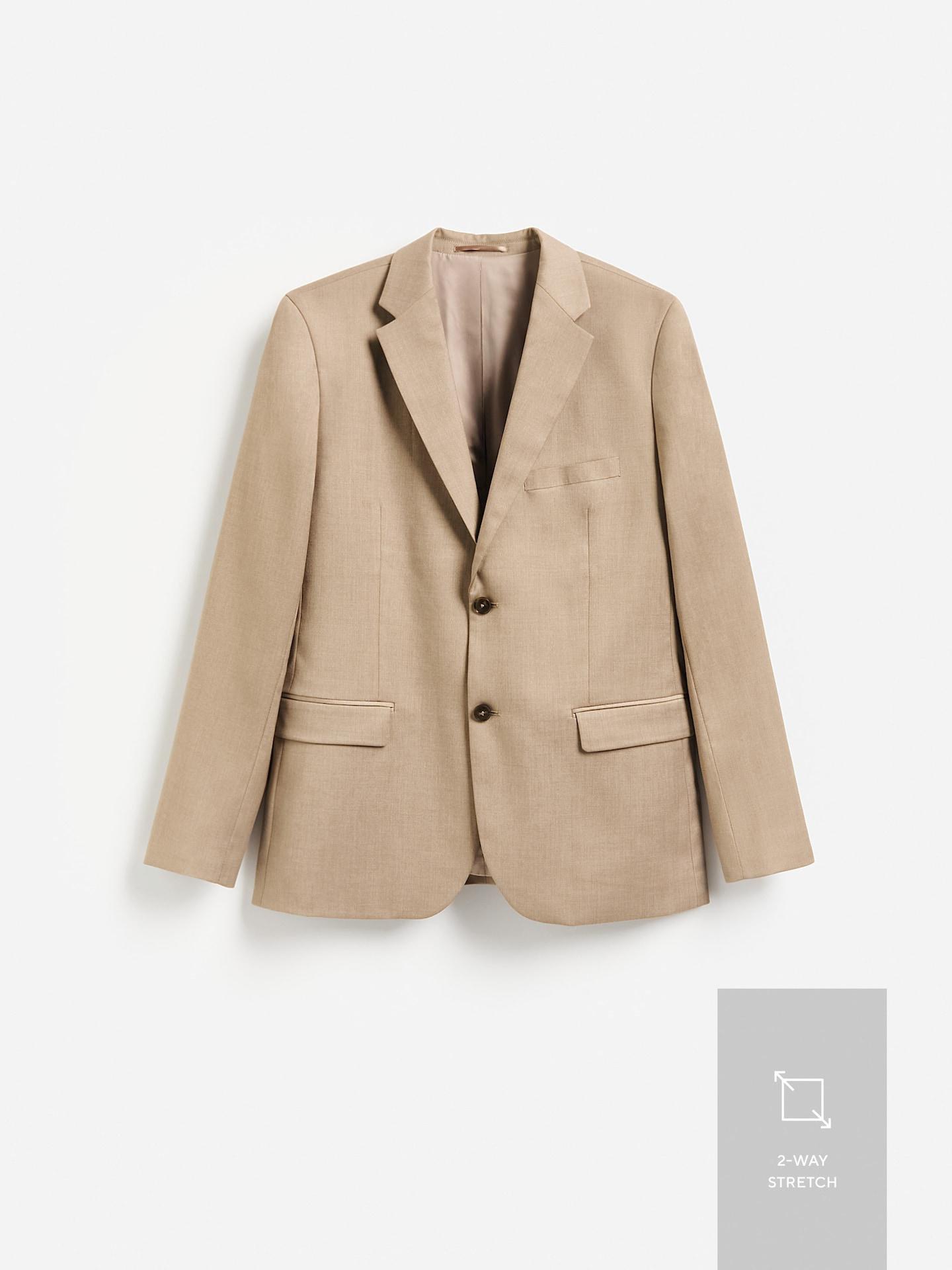 Brown Slim Fit Blazer With Viscose, 7401_84P, medium