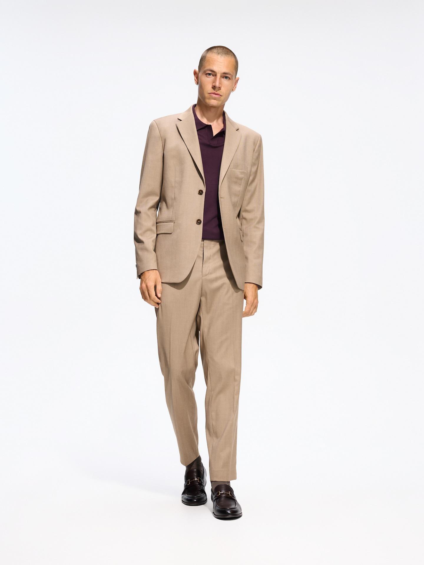 Brown Slim Fit Blazer With Viscose, 7401_84P, large image number 5