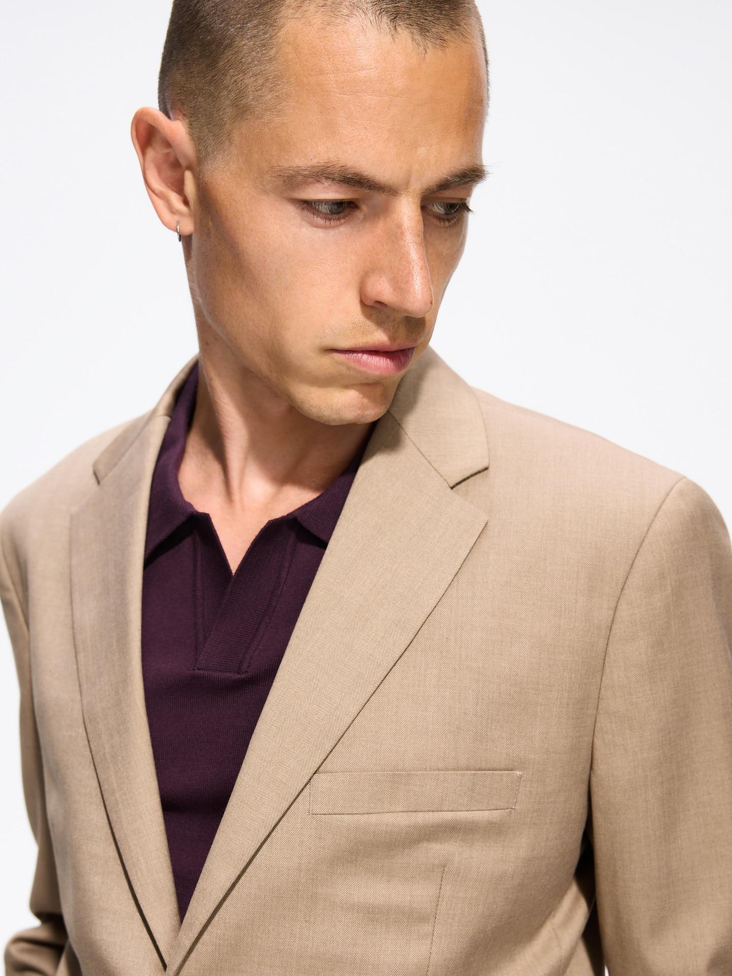 Brown Slim Fit Blazer With Viscose, 7401_84P, large image number 7