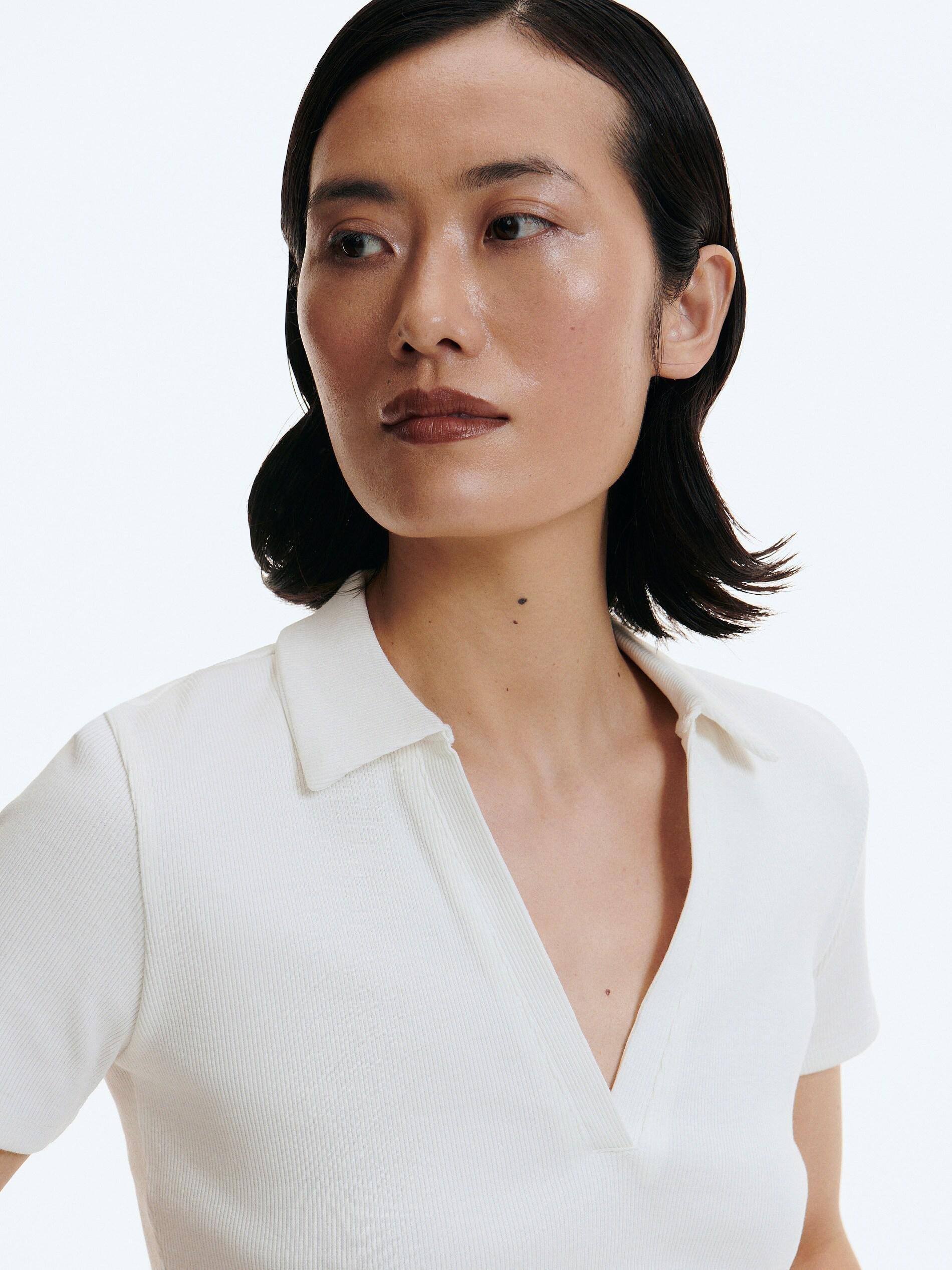 Cream Jersey Blouse , , large image number 1