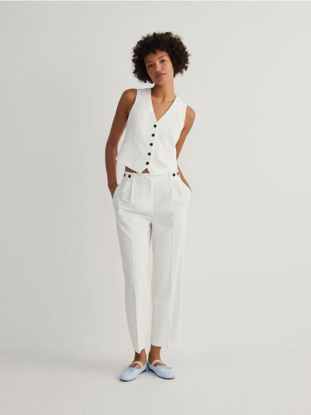 White Cigarette Trousers, , large image number 0