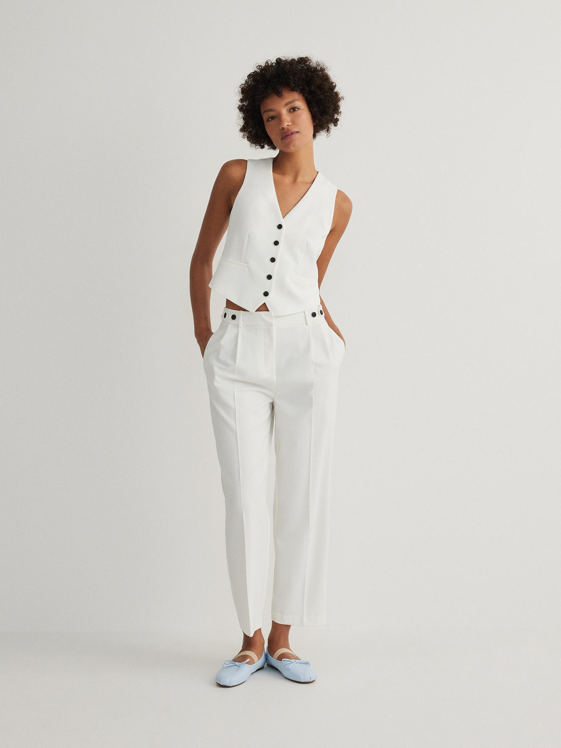 White Cigarette Trousers, , large image number 1