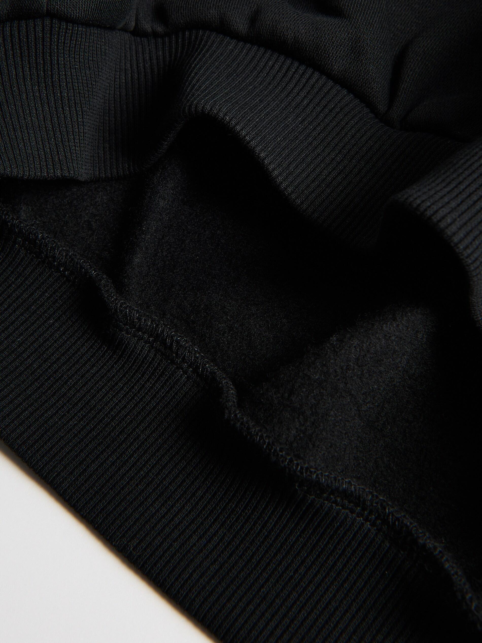 Black Cotton Hoodie, Black, large image number 3