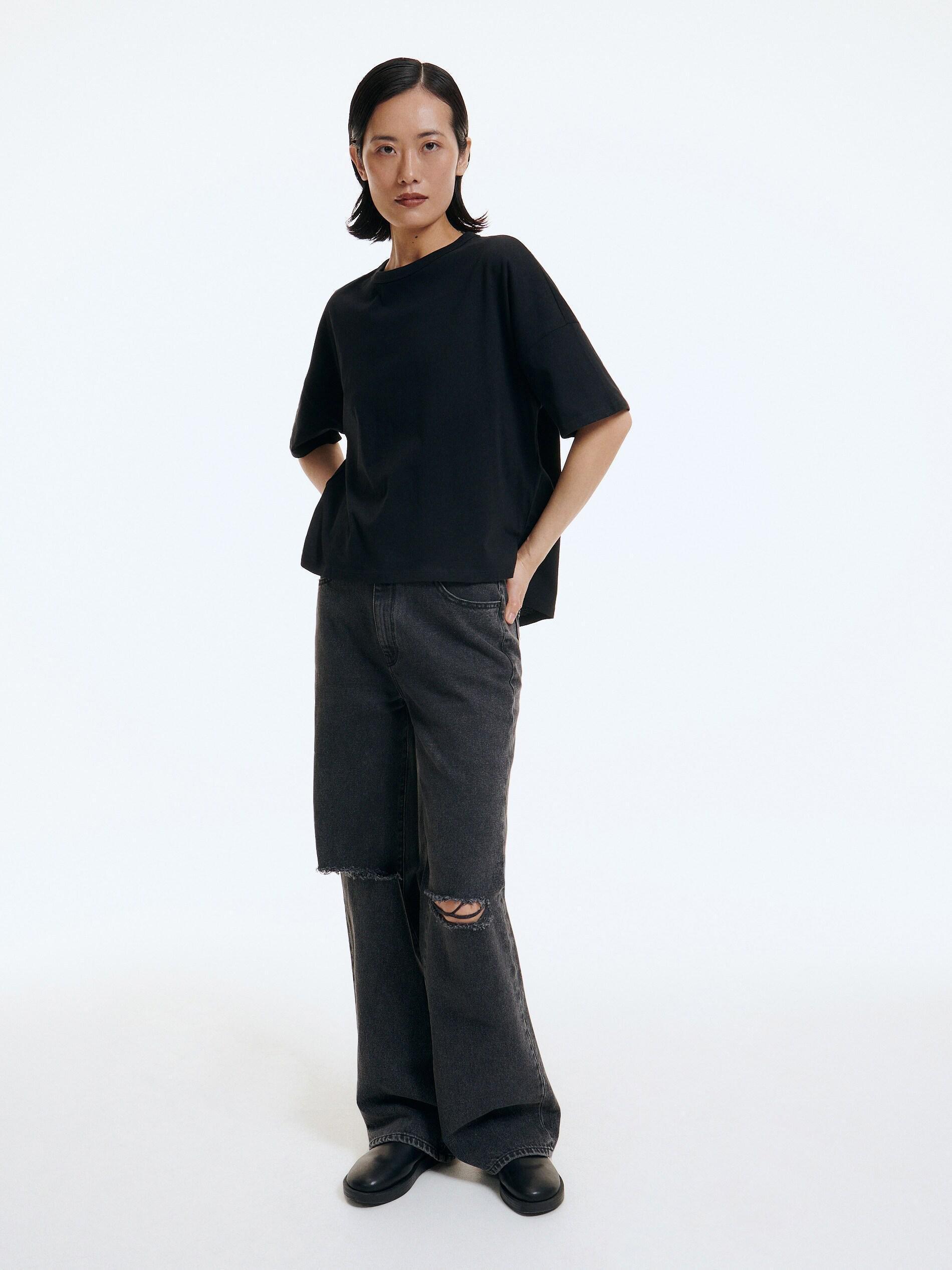 Black Oversized T-shirt, , large image number 0