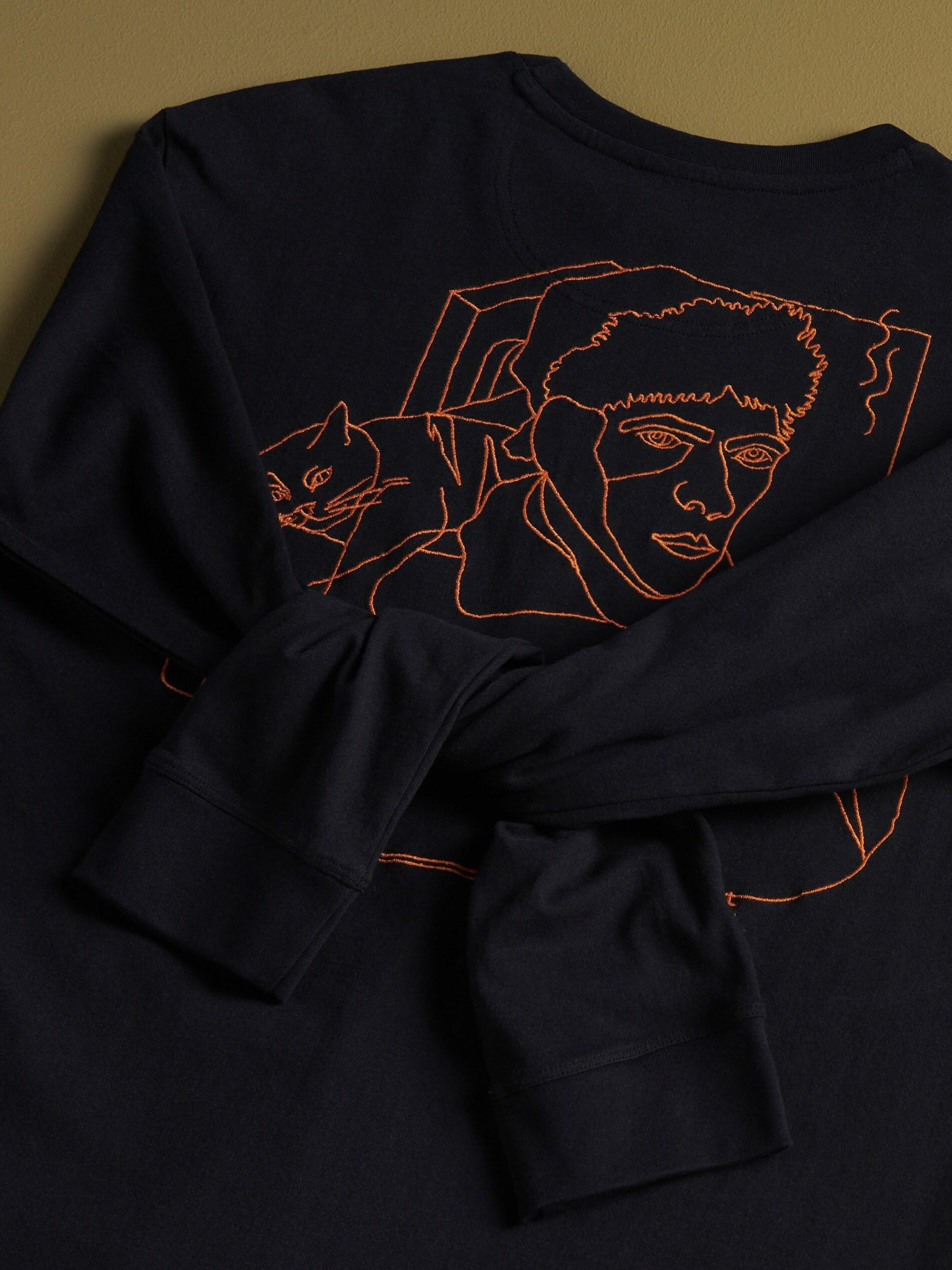Black Sweatshirt With Embroidery Detail, , large image number 10