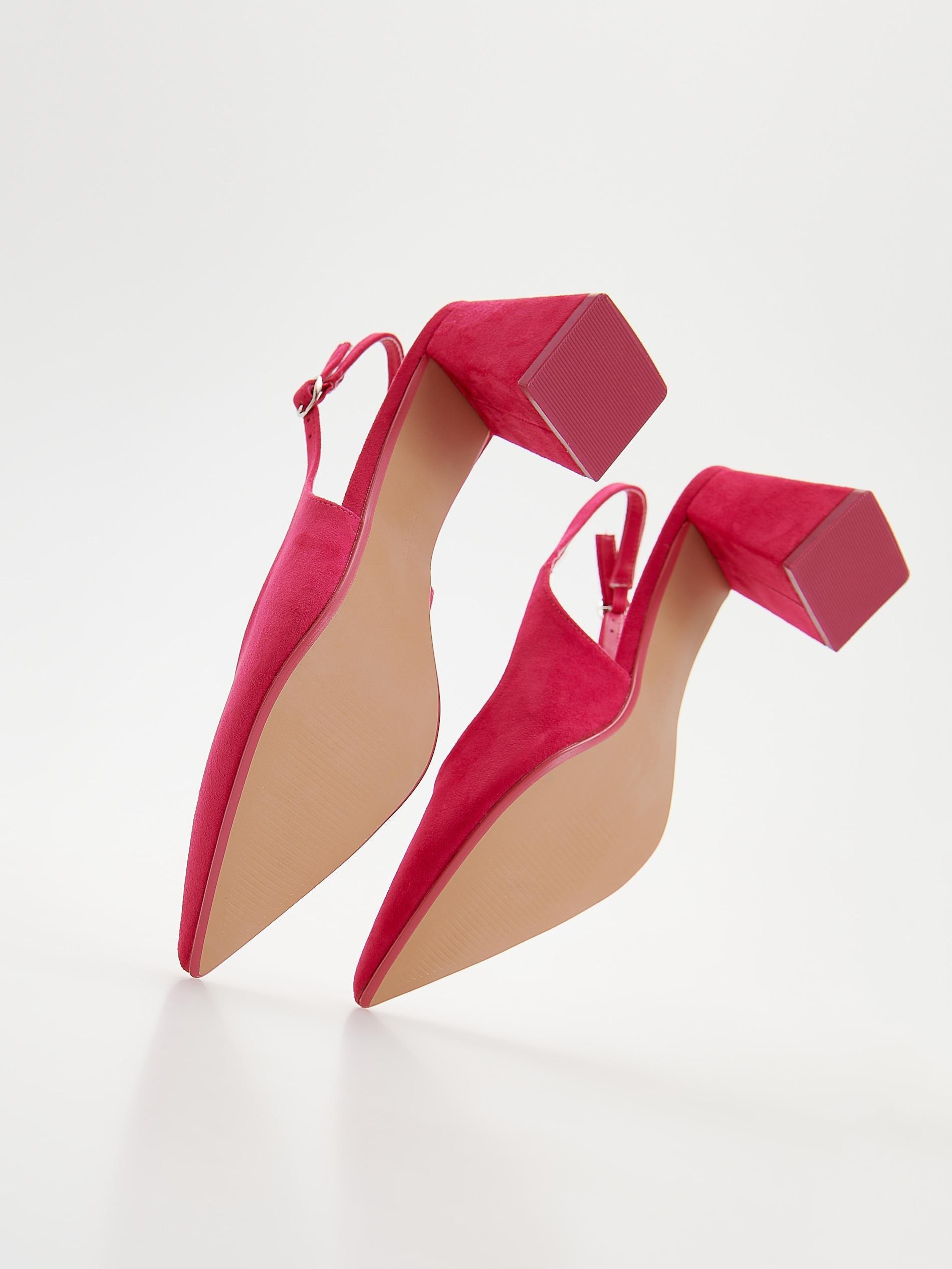 Fuchsia Pumps With Open Heel, , large image number 4