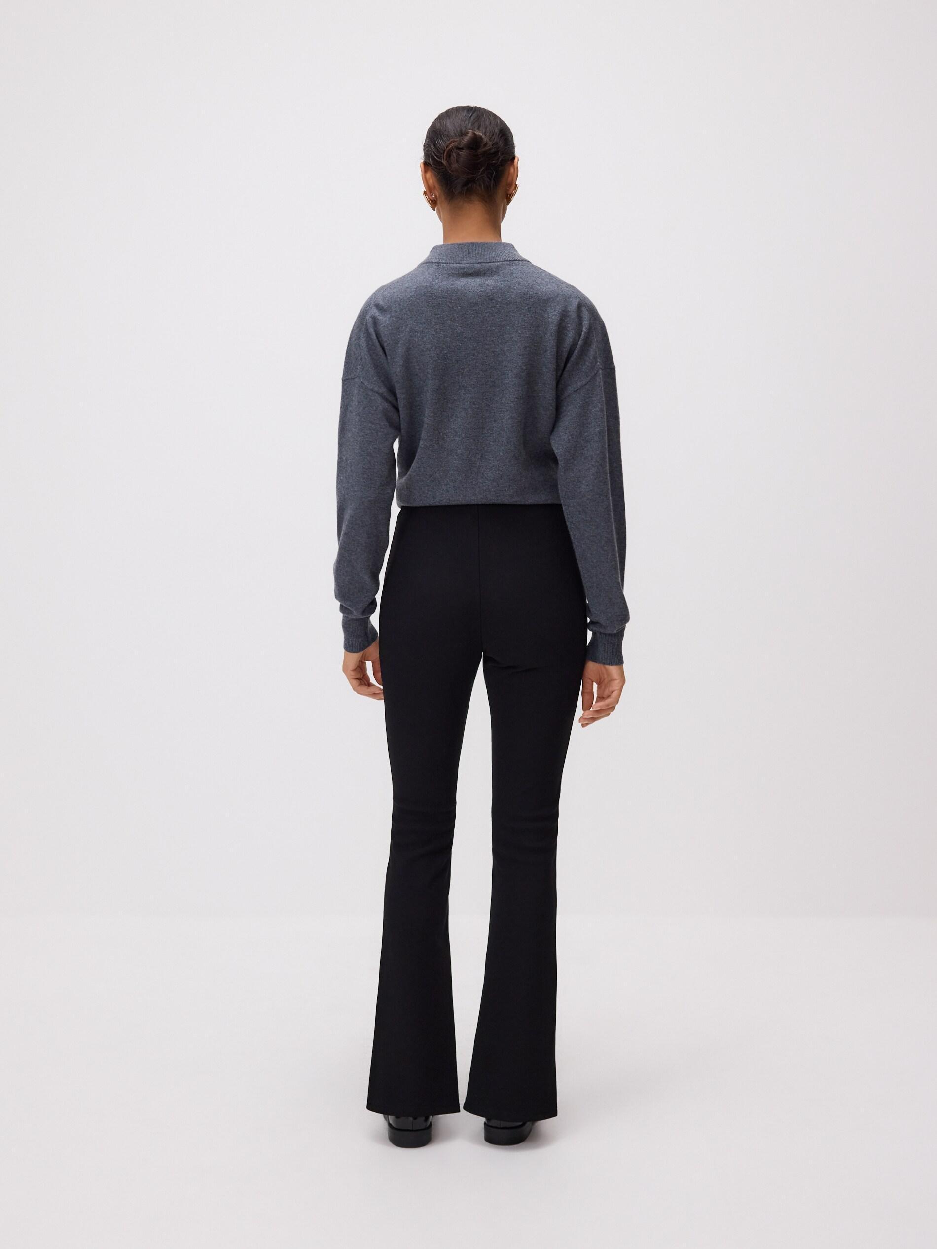 Black Split Hem Leggings, Black, large image number 2