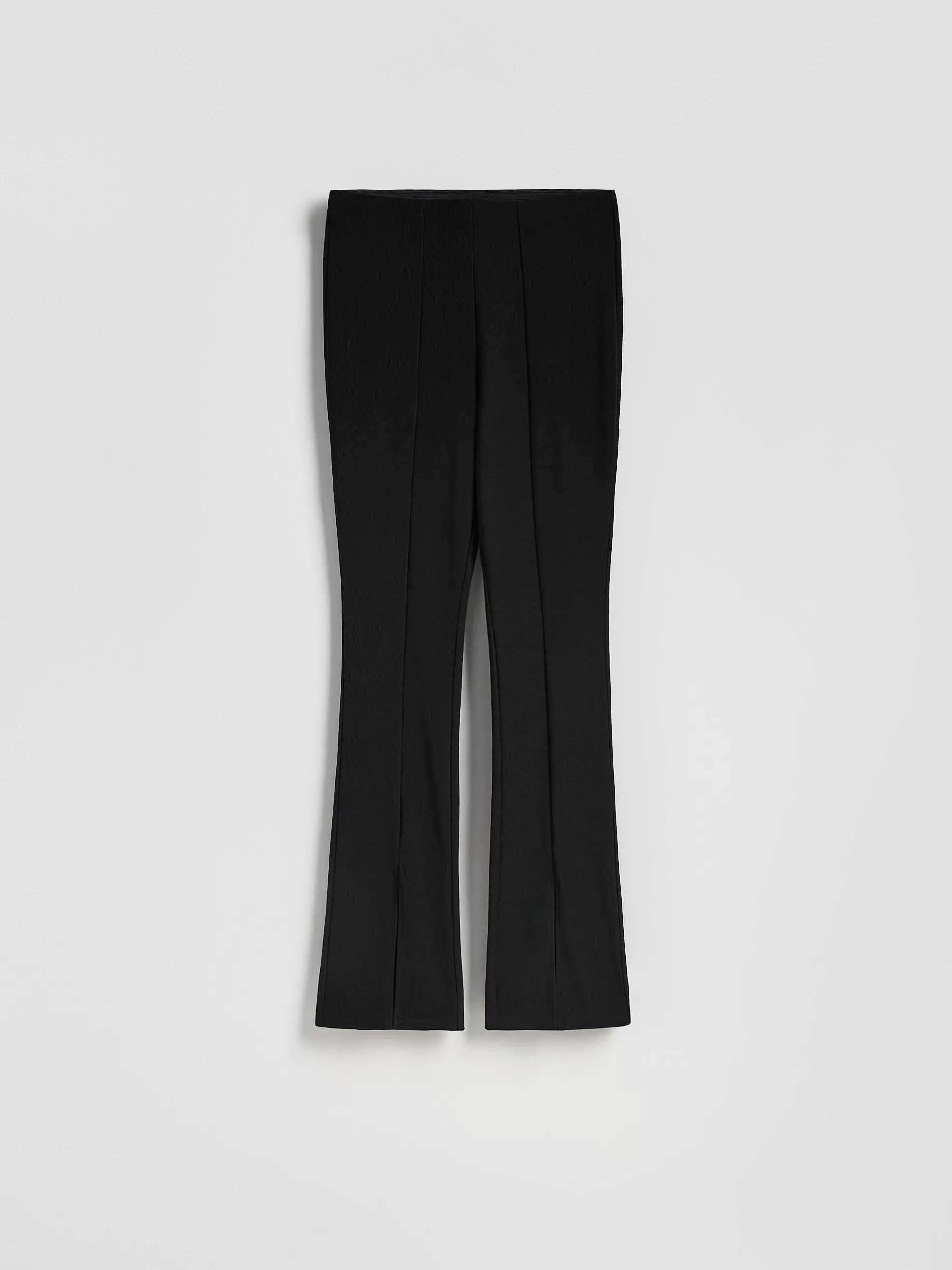 Black Split Hem Leggings, Black, large image number 3