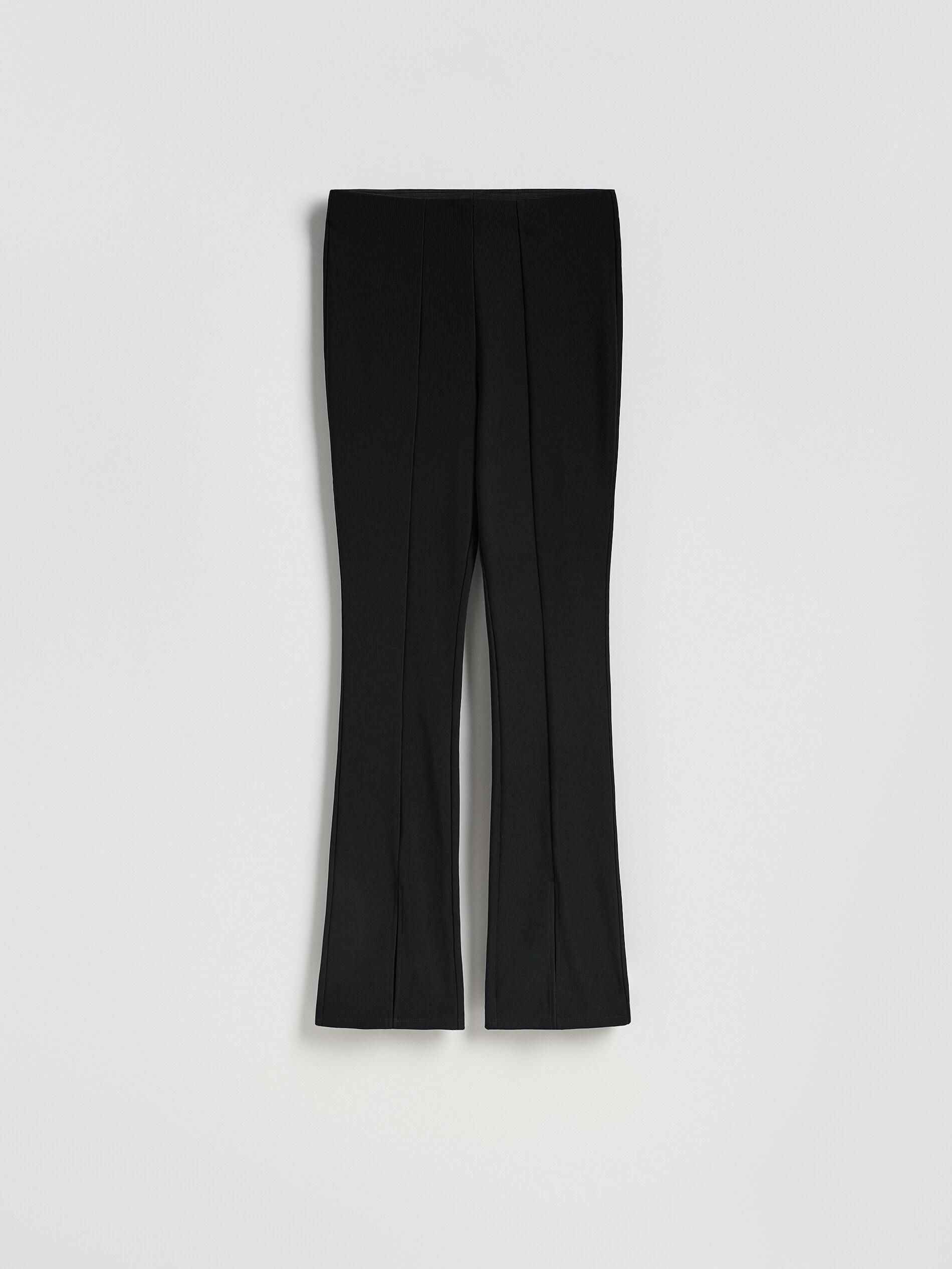 Black Split Hem Leggings, Black, large image number 4
